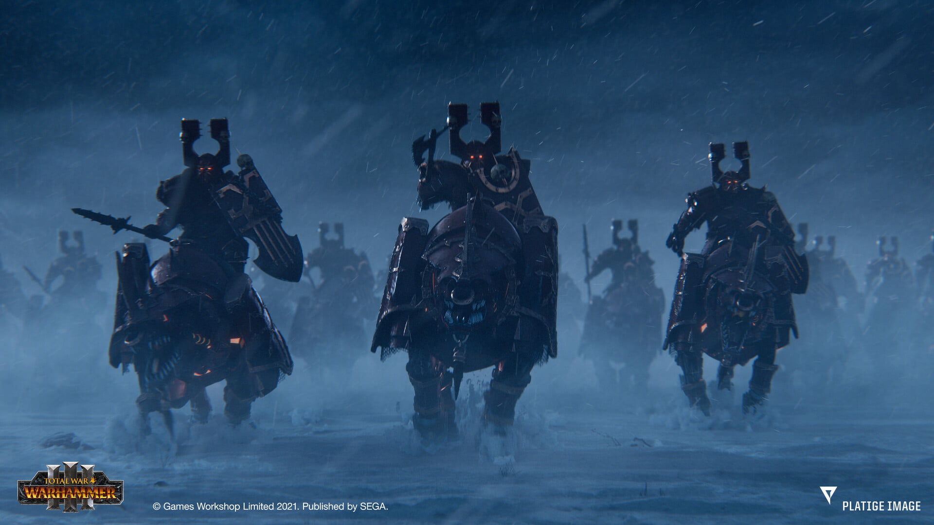 armor, warrior, skullcrushers, knight, helmet, ArtStation, Chaos, skull, Sebastian Deredas, spear, 1080P, Total War: WARHAMMER III, Warhammer, Axe, Khorne, HD Wallpaper