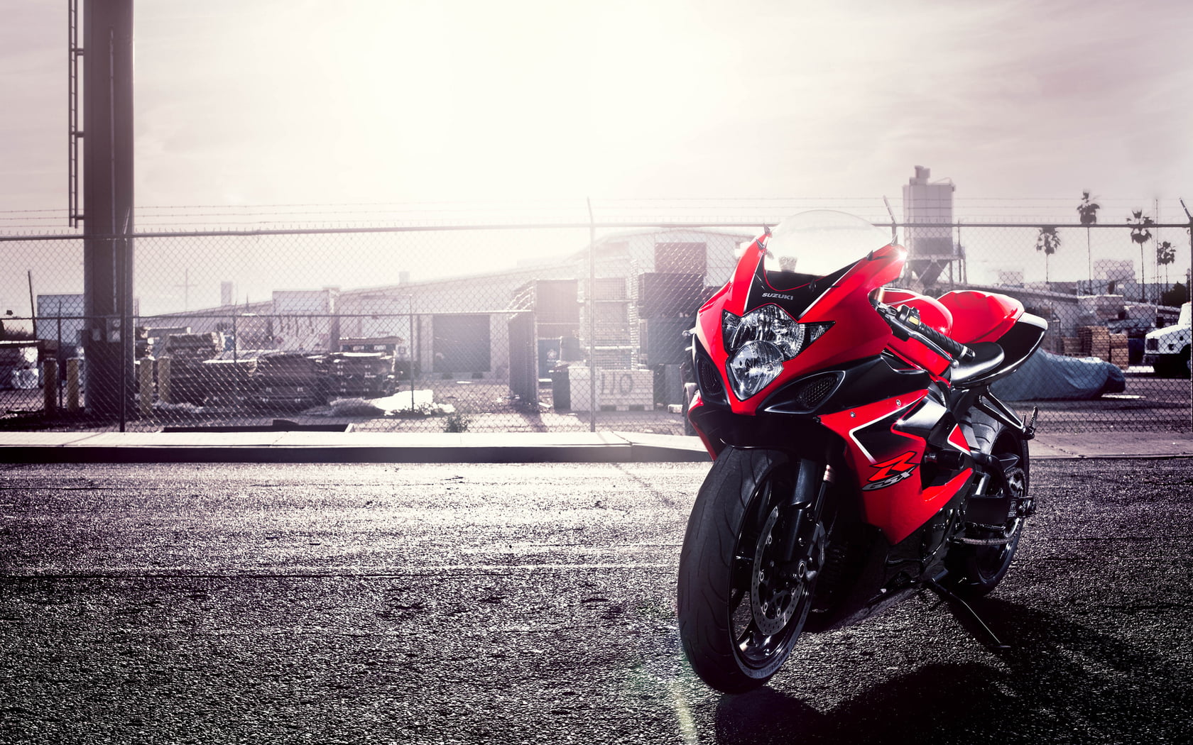 transportation, stationary, land vehicle, building exterior, street, outdoors, day, Suzuki, scooter, 720P, motorcycle, architecture, sunlight, road, nature, HD Wallpaper