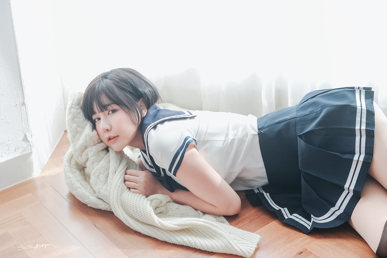 school uniform, Asian, model, Korean, short hair, 720P, Ryu Ji Hye, HD Wallpaper