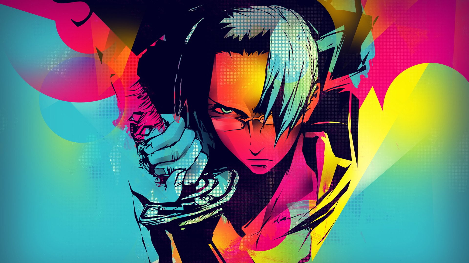 Jin, vectors, 1080P, samurai, Champloo, colors, multicolor, HD Wallpaper