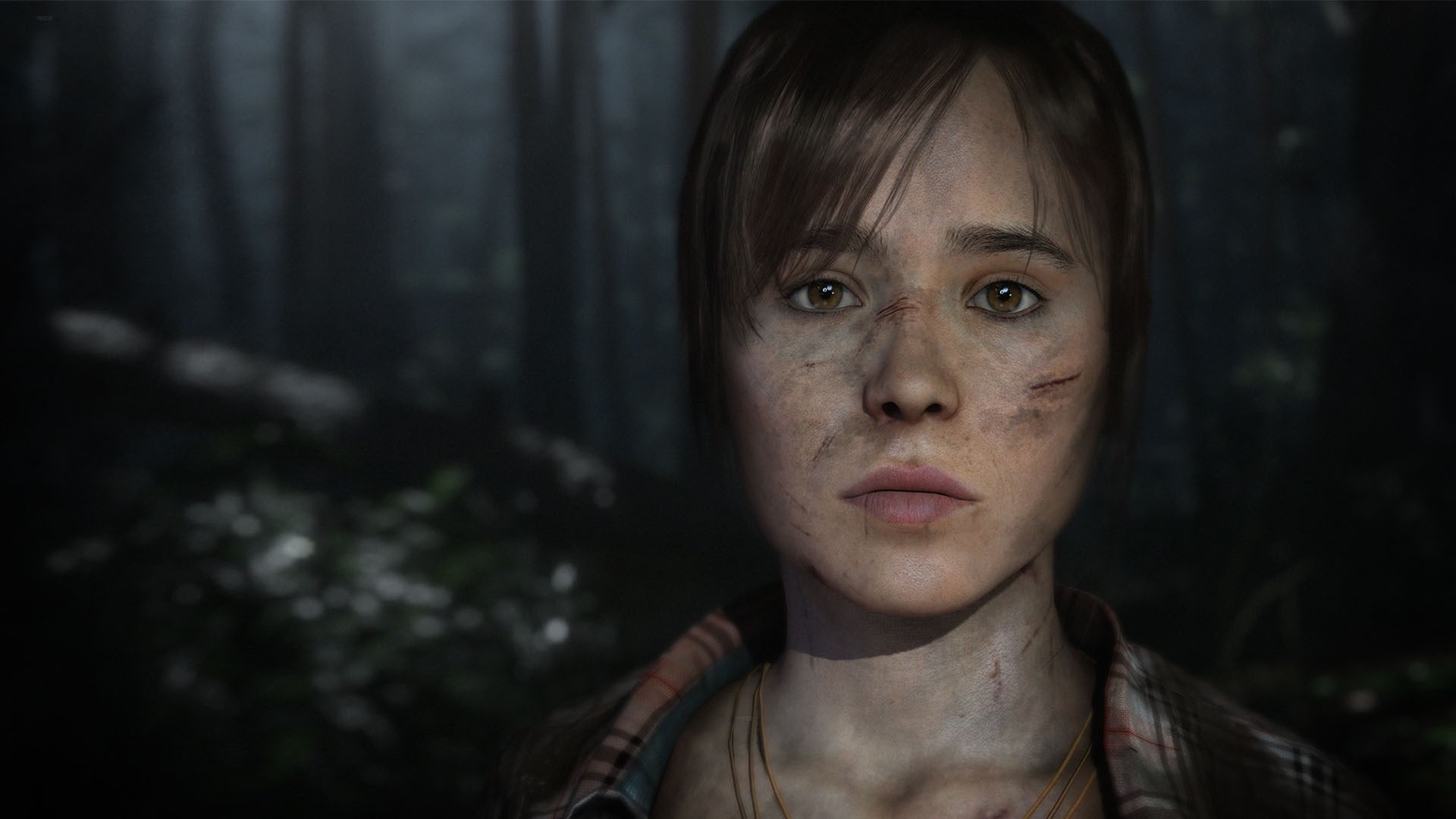 women, headshot, brown hair, aggression, depression - sadness, forest, hairstyle, focus on foreground, 1080P, fear, beautiful woman, emotion, close-up, HD Wallpaper