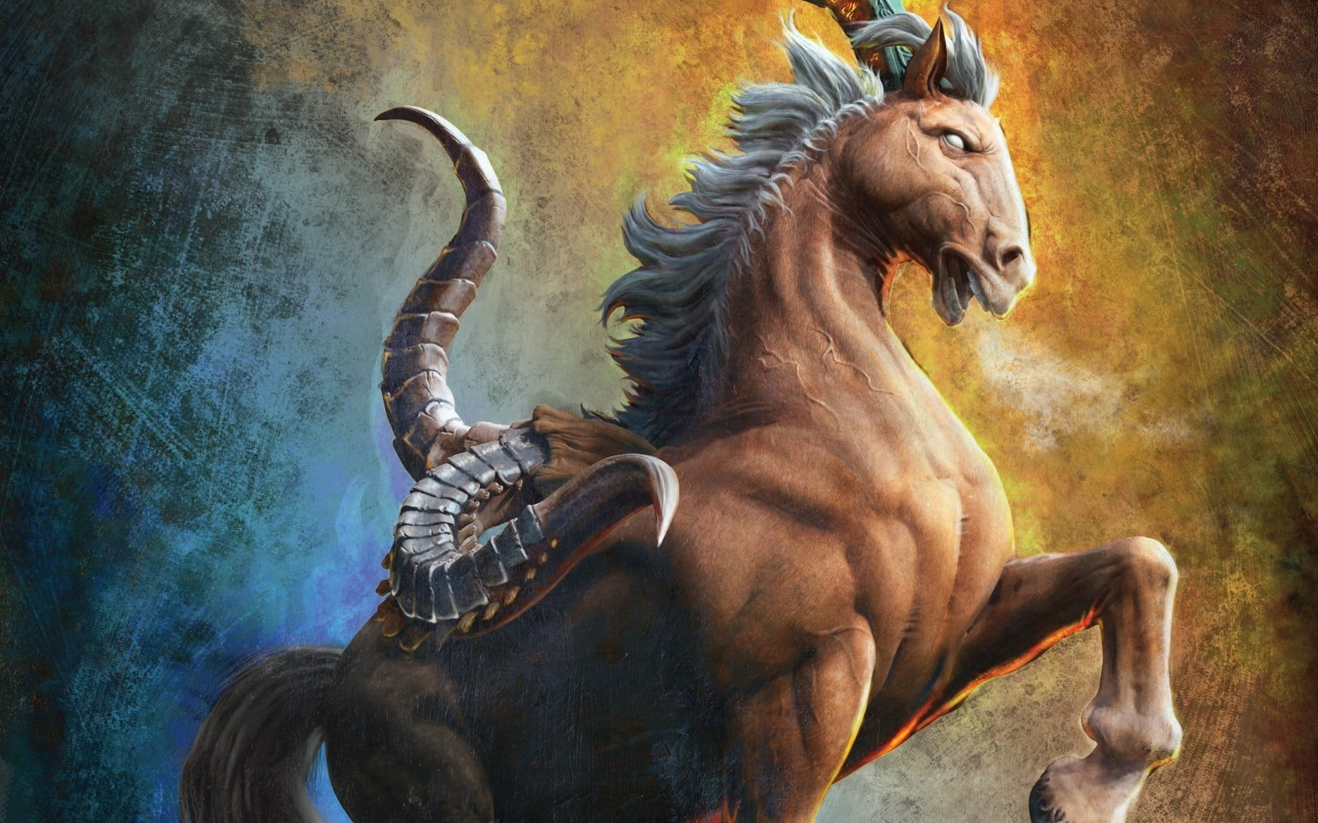 one animal, black, tiger, horseback riding, nature, no people, painting, 1080P, animal, animal themes, brown, vertebrate, day, animal wildlife, outdoors, HD Wallpaper