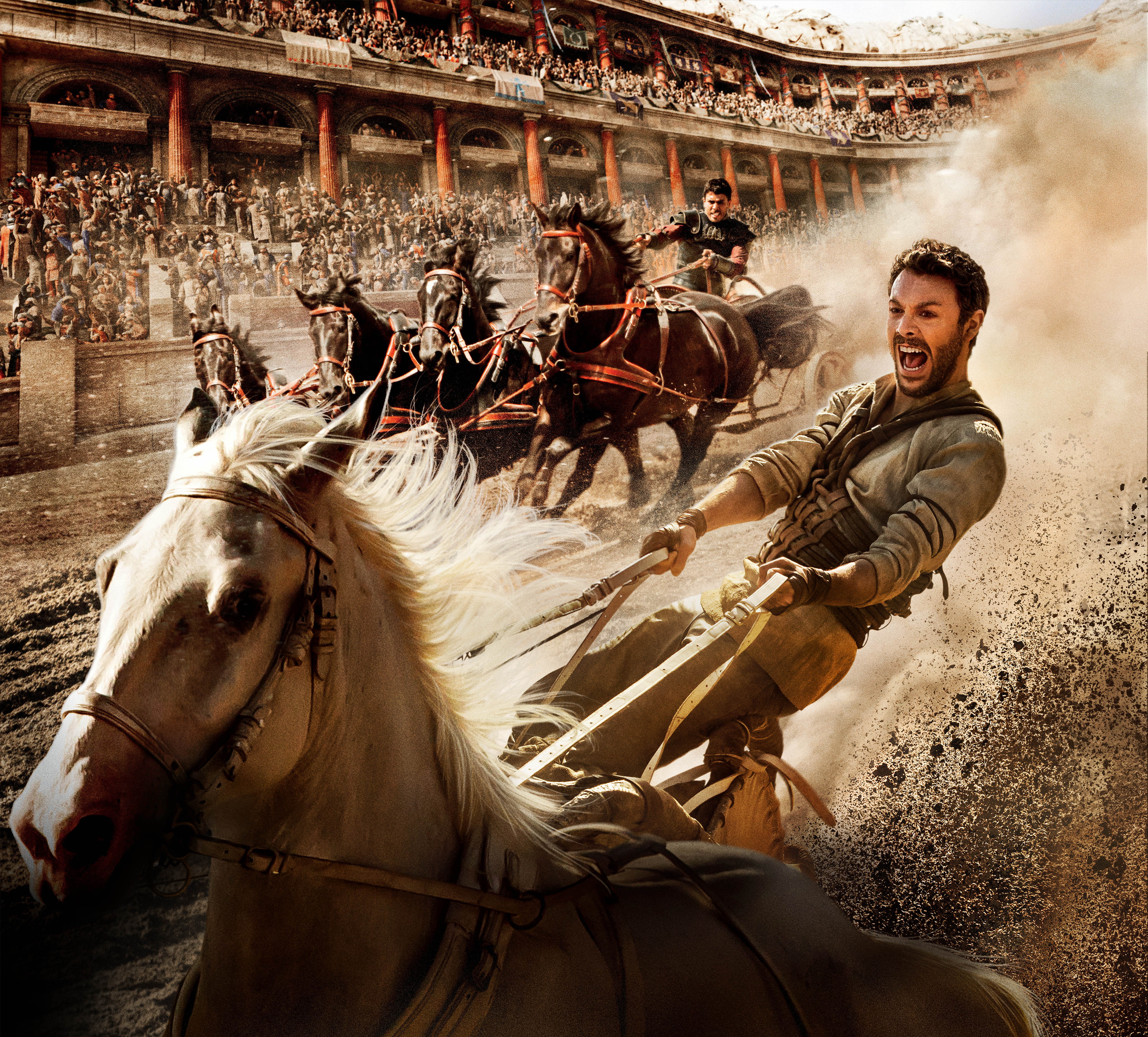 one person, herbivorous, domestic animals, architecture, activity, Ben-Hur, 4K, ride, mammal, 2016 Movies, livestock, domestic, Adventure, 4K, men, animal wildlife, HD Wallpaper