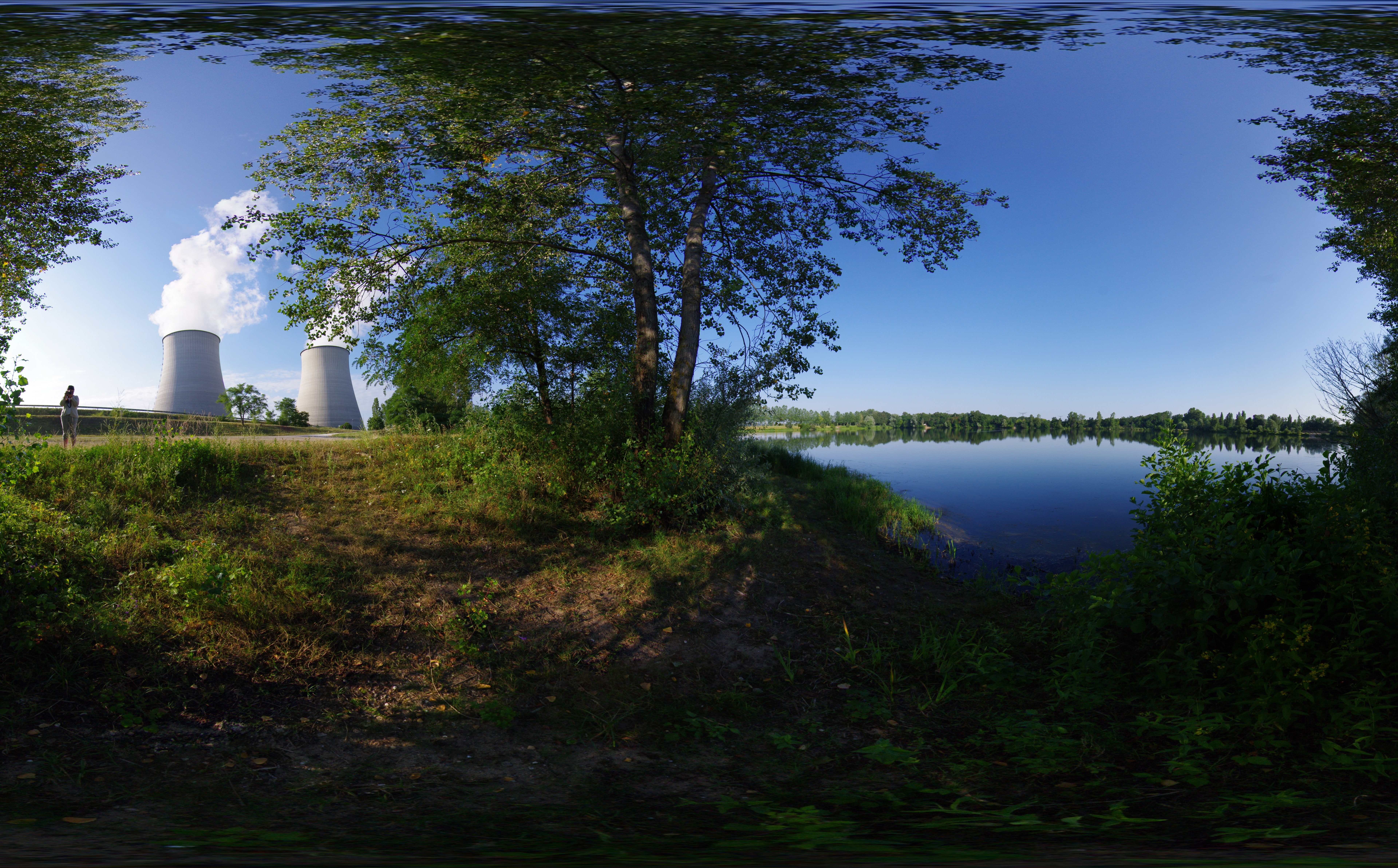 handheld, nievre, factory, cooling tower, sky, Aero, bellevillesurloire, lake, Nuclear, panorama, building exterior, no people, pollution, tranquility, HD Wallpaper