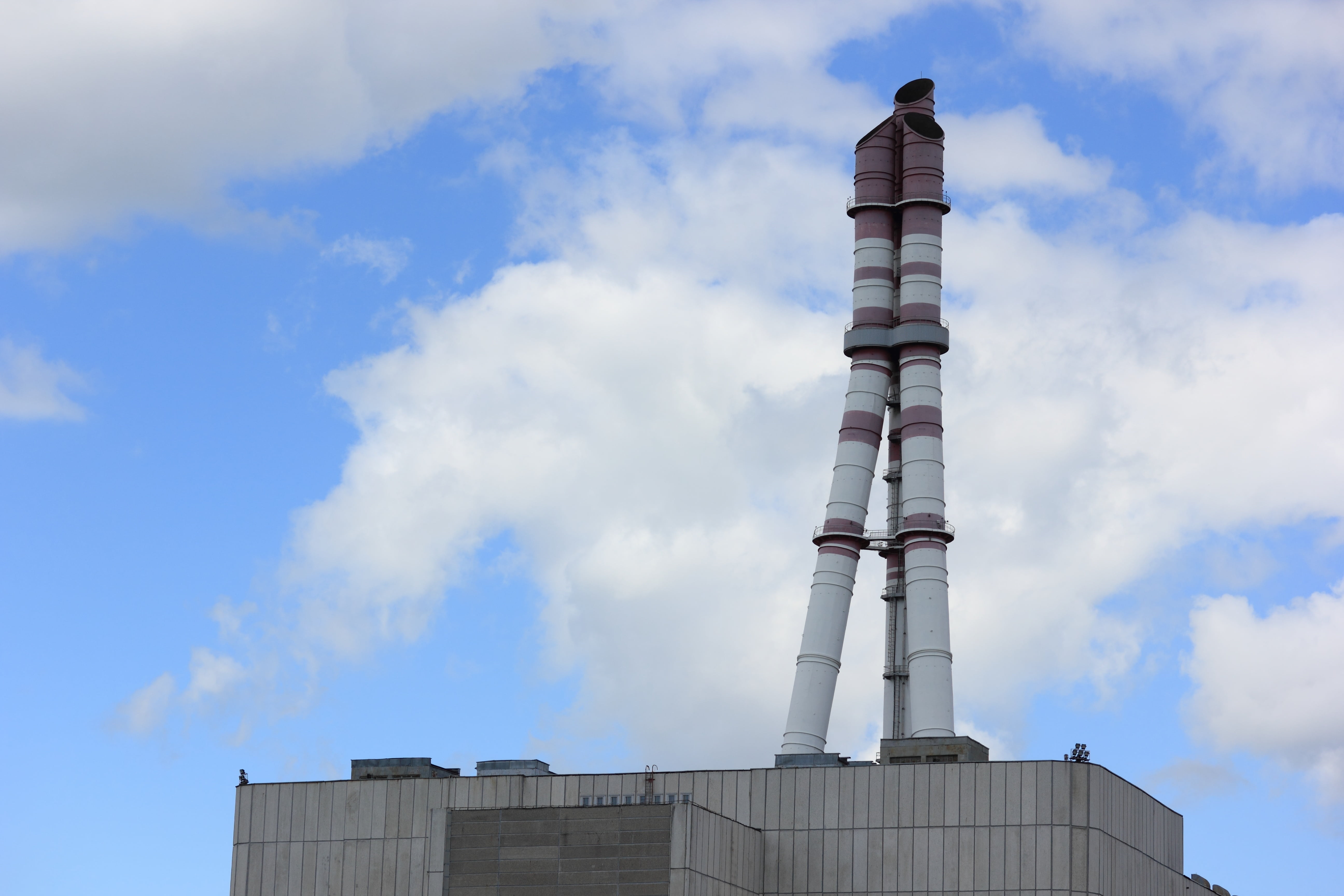 building, pollution, low angle view, factory, city, lithuania, communication, cloud - sky, built structure, smoke stack, chimney, nature, day, architecture, HD Wallpaper