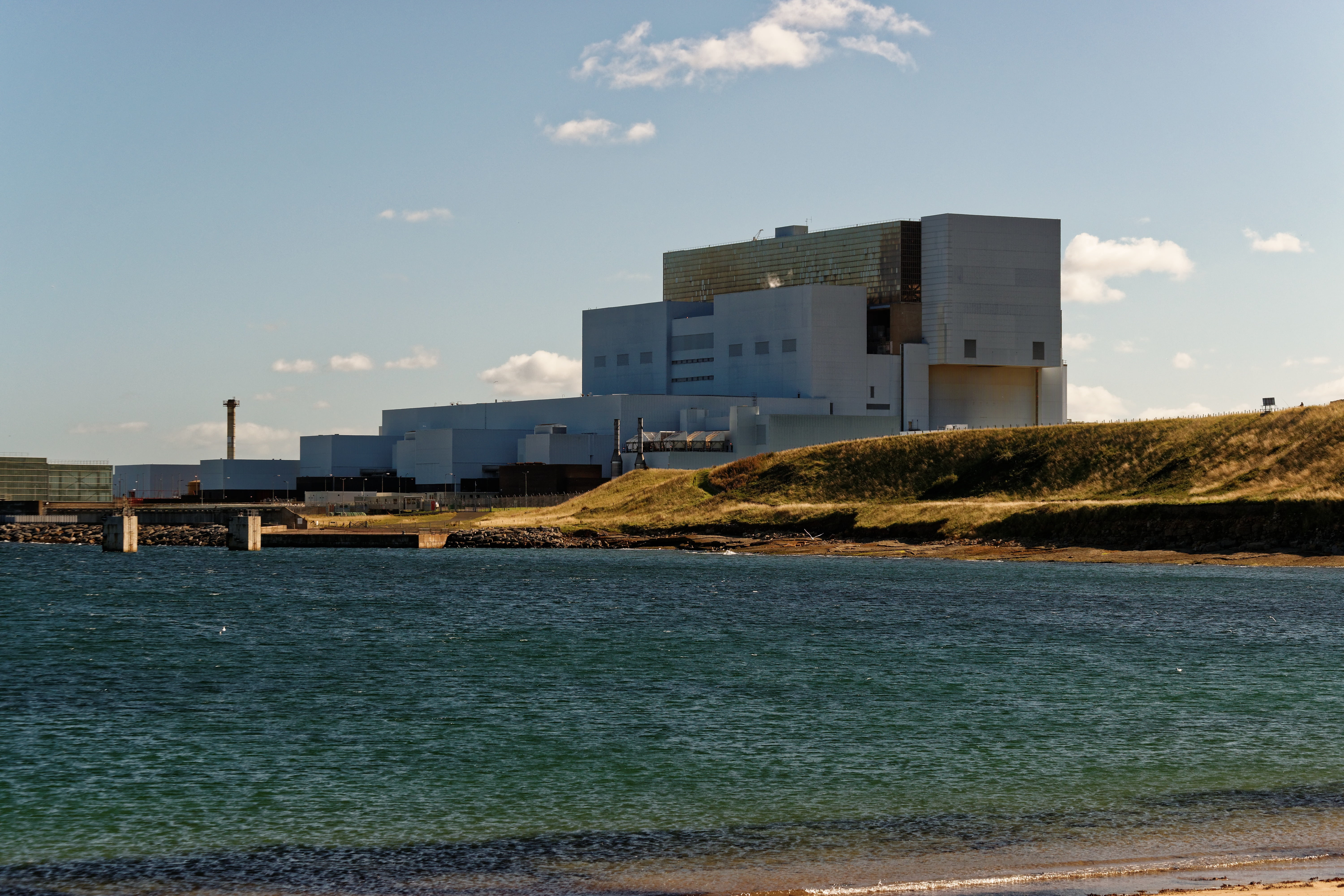land, water, waterfront, cooling, day, beach, architecture, building, nature, sky, building exterior, nuclear, power, outdoors, power station, residential district, HD Wallpaper