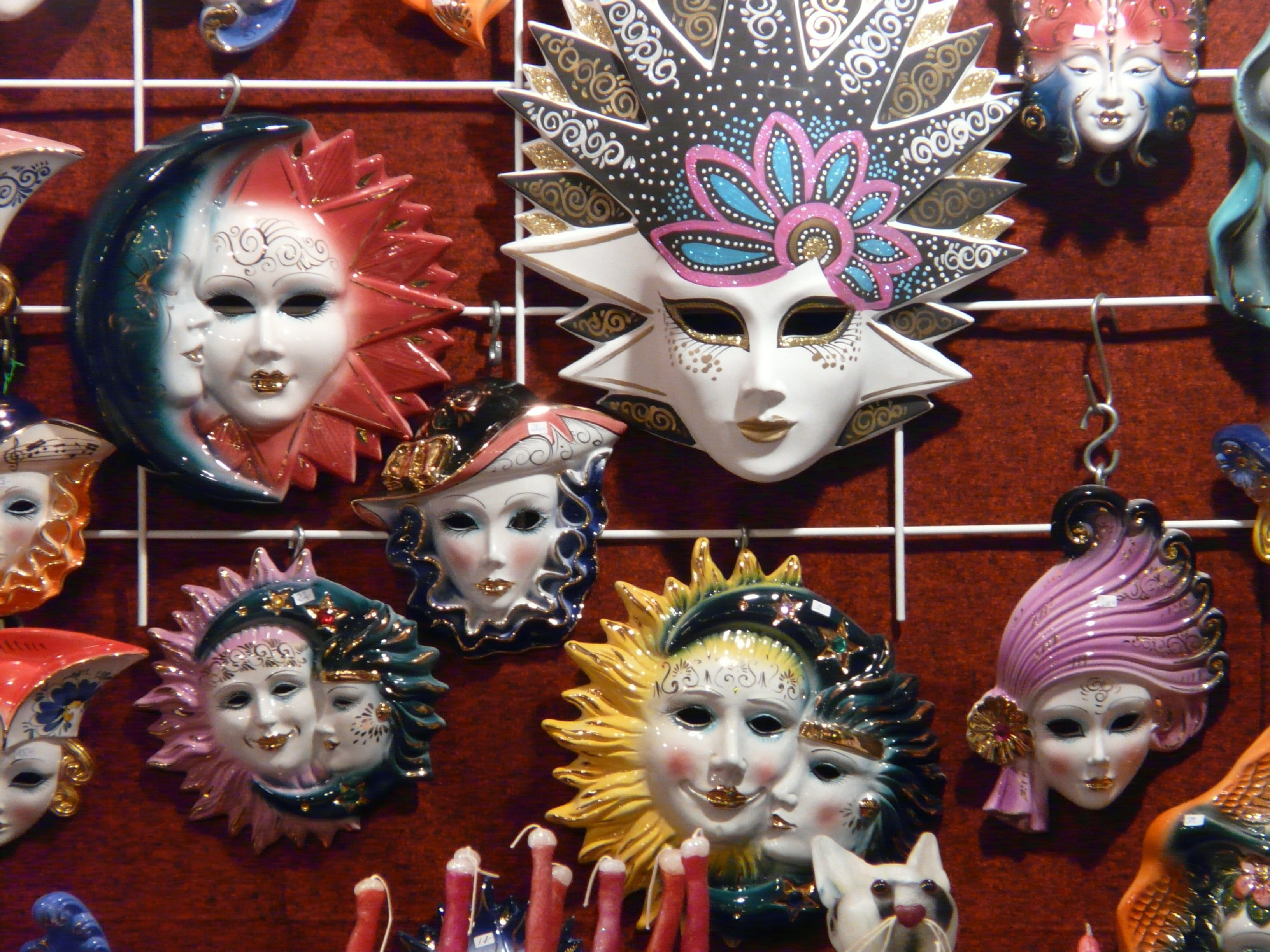 representation, retail display, image, collection, panel, carnival, sun, for sale, variation, female likeness, choice, disguise, retail, 2K, people, moon, HD Wallpaper