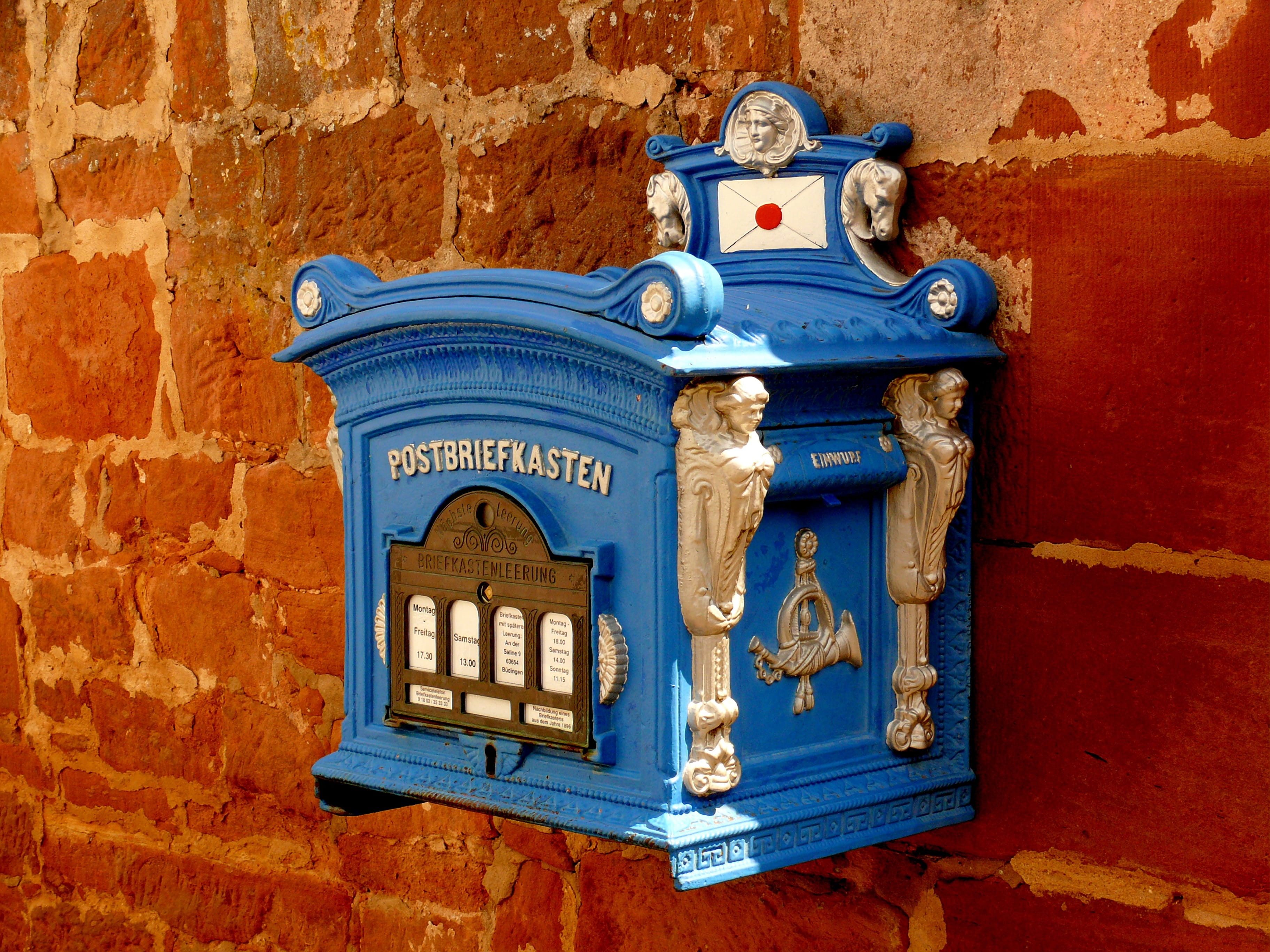 representation, blacksmithing, male likeness, attached, no people, steel, 2K, text, wall - building feature, day, brown, human representation, mailbox, HD Wallpaper