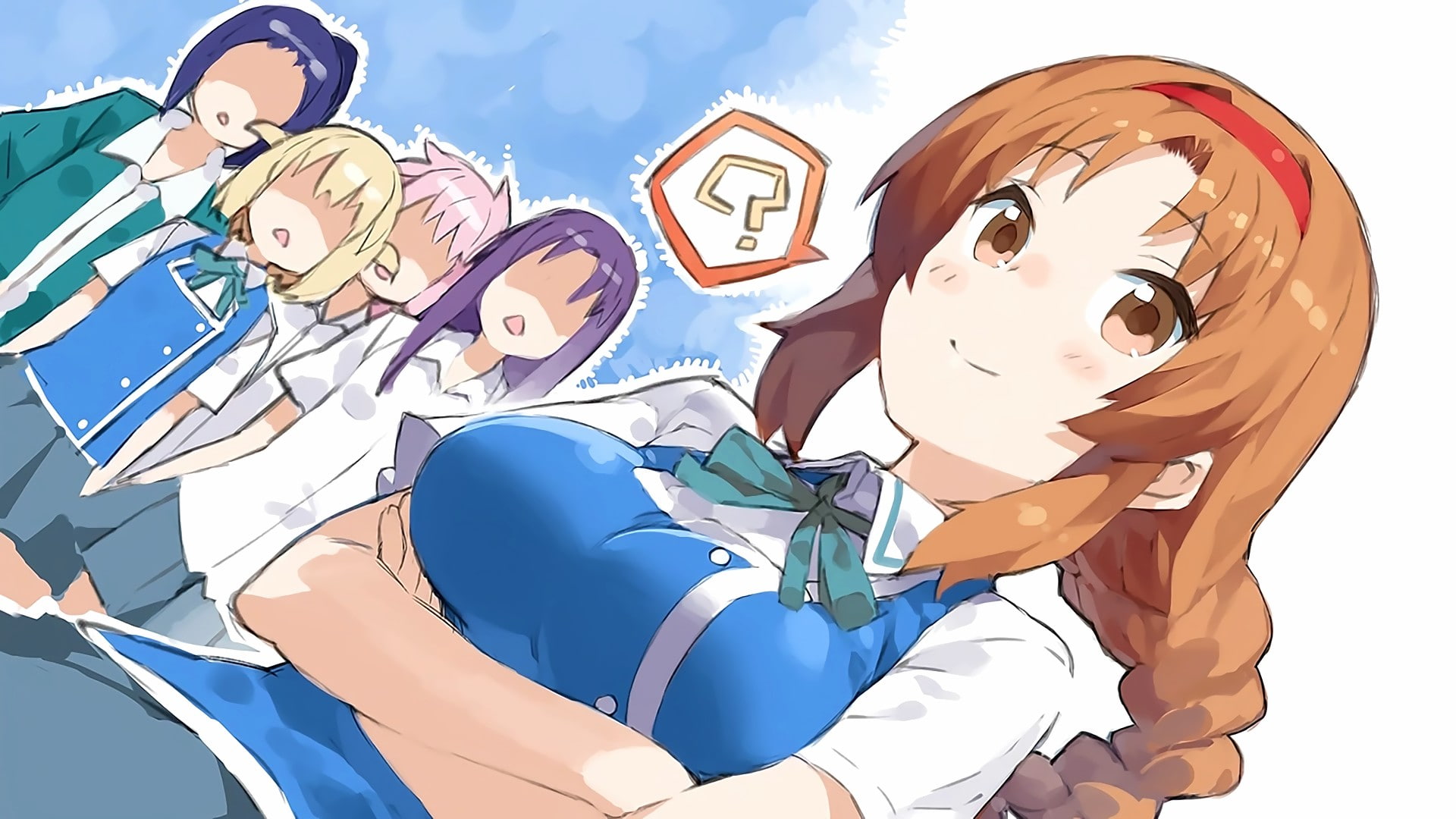 d, Frag!, Anime Girls, Mizukami Sakura, Karasuyama Chitose, Shibasaki Roka, Takao (D, 1080P, HD Wallpaper