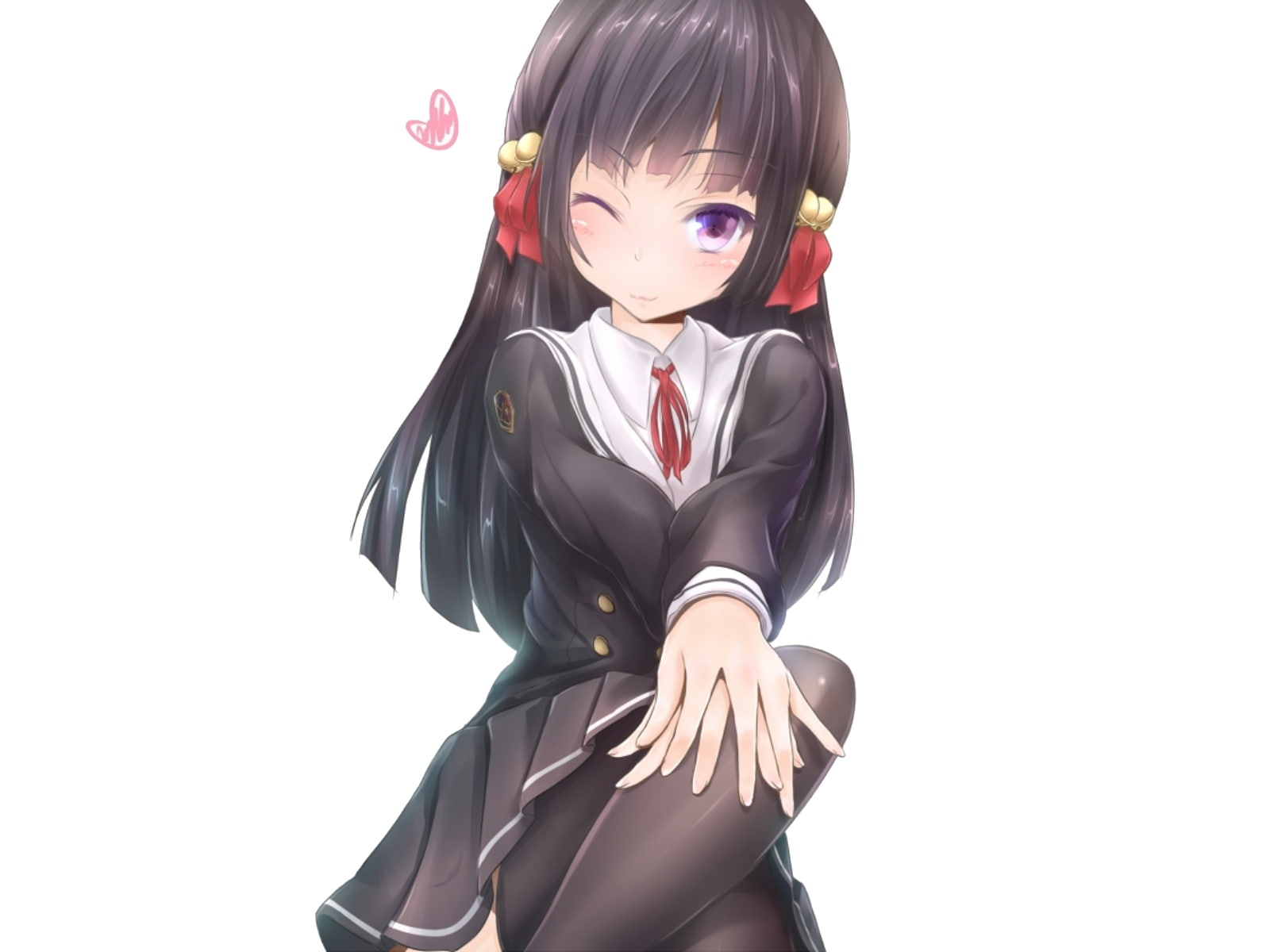 long, purple, hair, black, 720P, areba, seifuku, eyes, naiyo, akiko, kankei, sae, onii chan, dakedo, himenokouji, HD Wallpaper