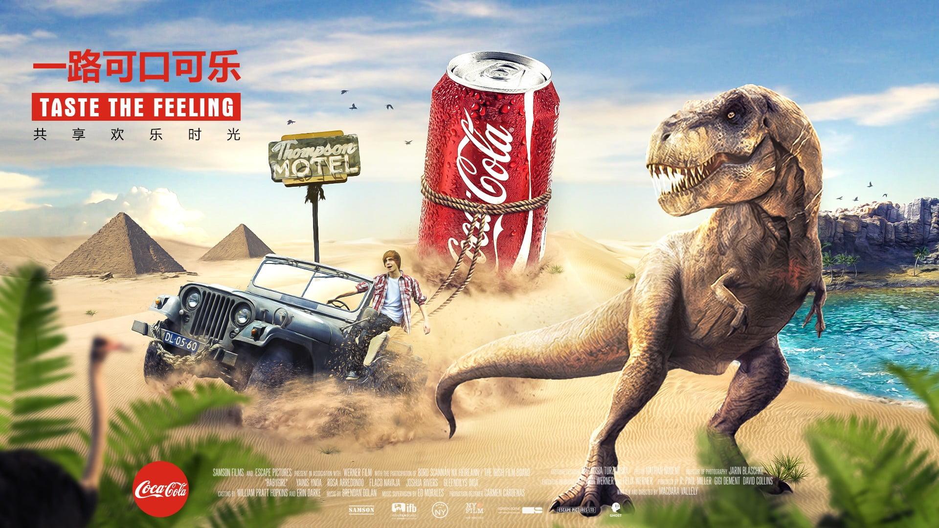 water, table, black, Jeep, sign, text, art and craft, day, wooden, Coca-Cola, motion, brown, sky, outdoors, desert, people, western script, 1080P, nature, HD Wallpaper