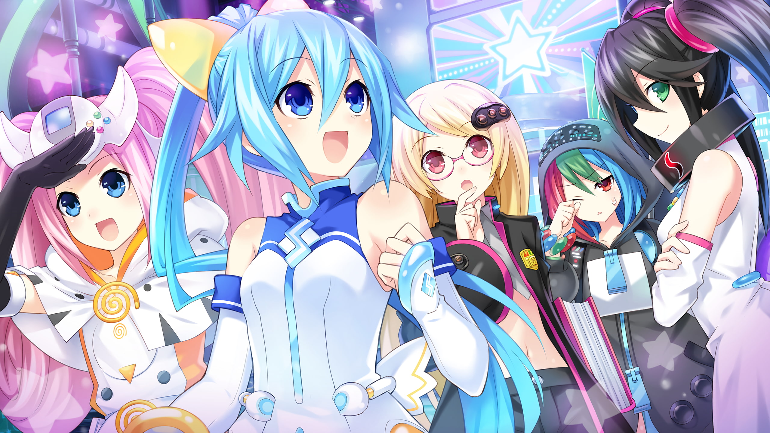 mask, representation, fashion, choice, multi colored, variation, still life, people, women, full frame, group of people, Hyperdimension Neptunia, celebration, HD Wallpaper