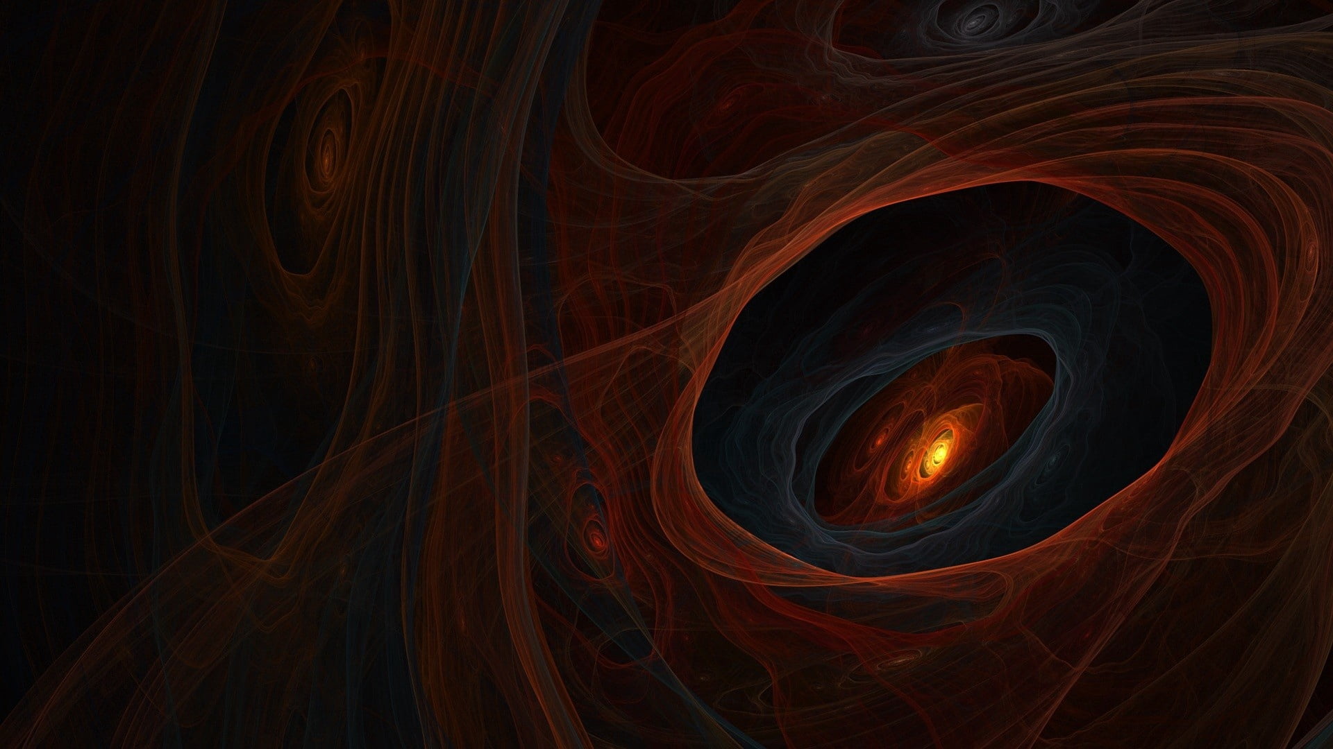 indoors, threaded, clot, nebula, no people, space, black Color, painted Image, technology, night, ethereal, light - Natural Phenomenon, curve, Pattern, HD Wallpaper