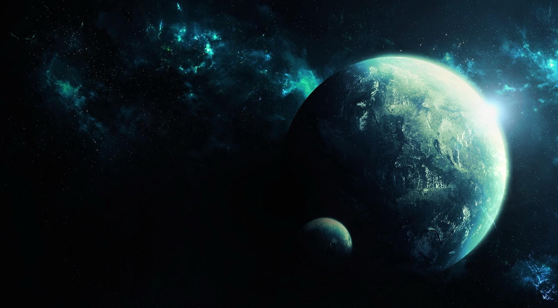space exploration, planets, moon, globe - Man Made Object, no People, orbiting, clots, sea, 1080P, star - Space, milky way, light - Natural Phenomenon, HD Wallpaper