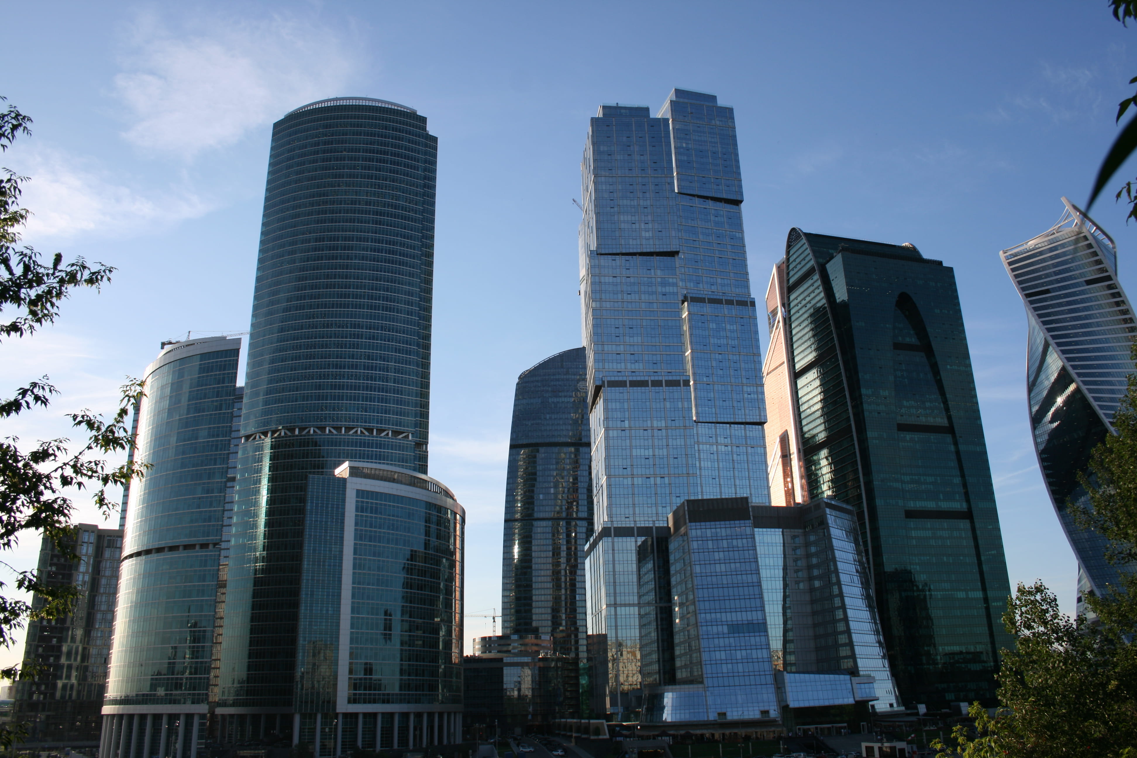 buildings, office, low angle view, urban, future, modern, reflection, cityscape, finance, cities, new, blue, sky, travel destinations, tall - high, architecture, HD Wallpaper