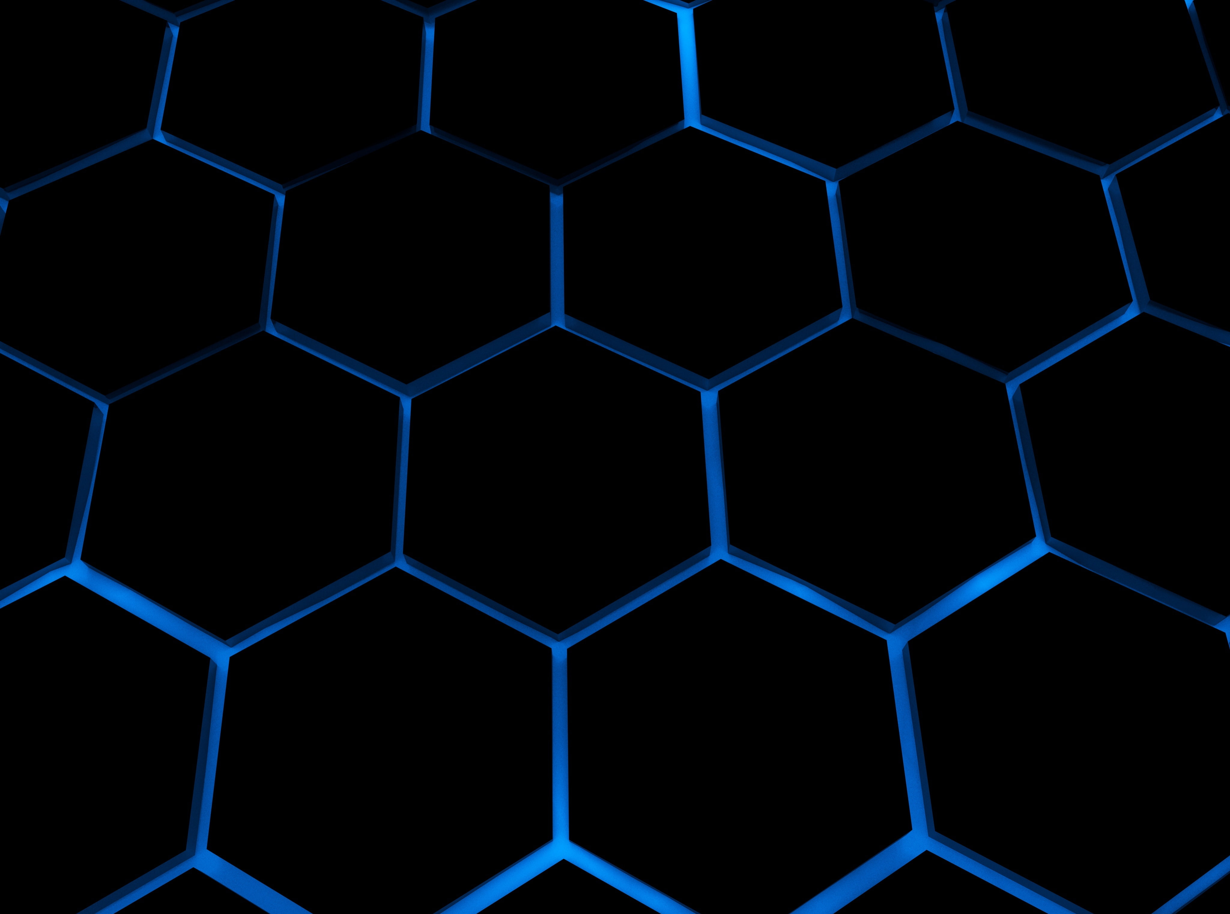 grid, hexagone, science, blue, metal, shape, k, 4k, indoors, Artistic, close-up, design, full frame, vibrant color, 4K, macro, arts culture and entertainment, HD Wallpaper