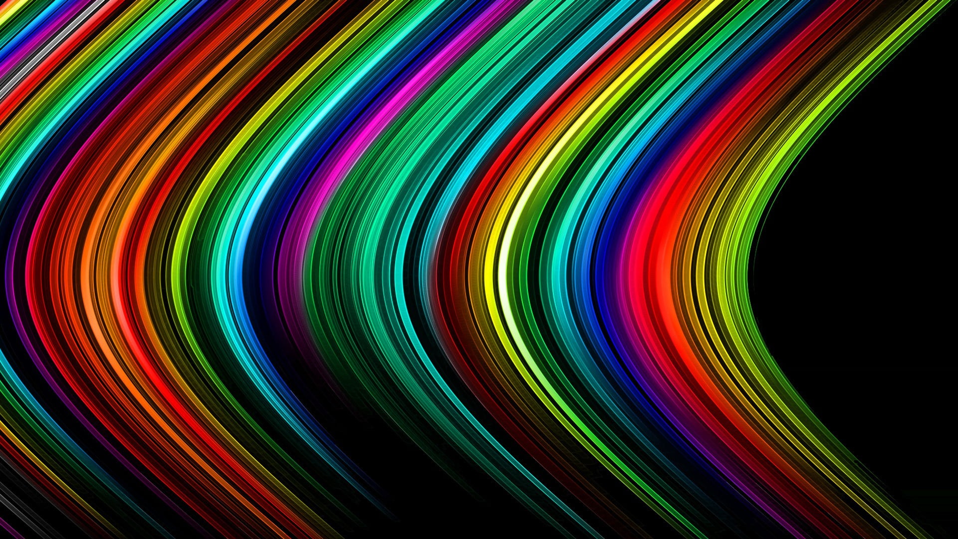pattern, rainbow, lights, close-up, illustration, curve, indoors, illuminated, 1080P, no people, flowing, large group of objects, multicolored, abstract, HD Wallpaper