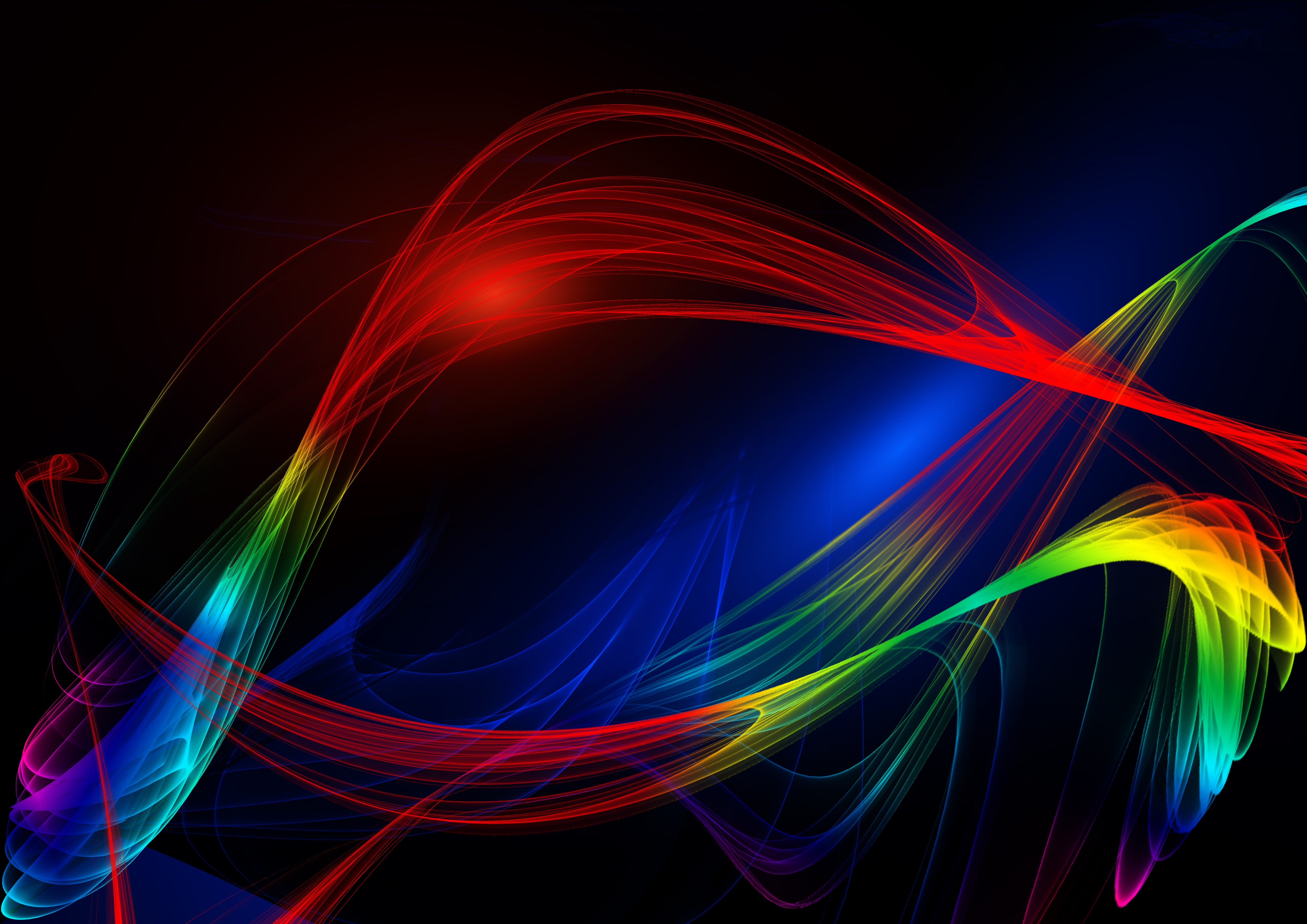 4K, abstraction, wavy, lines, plexus, multicolored, HD Wallpaper