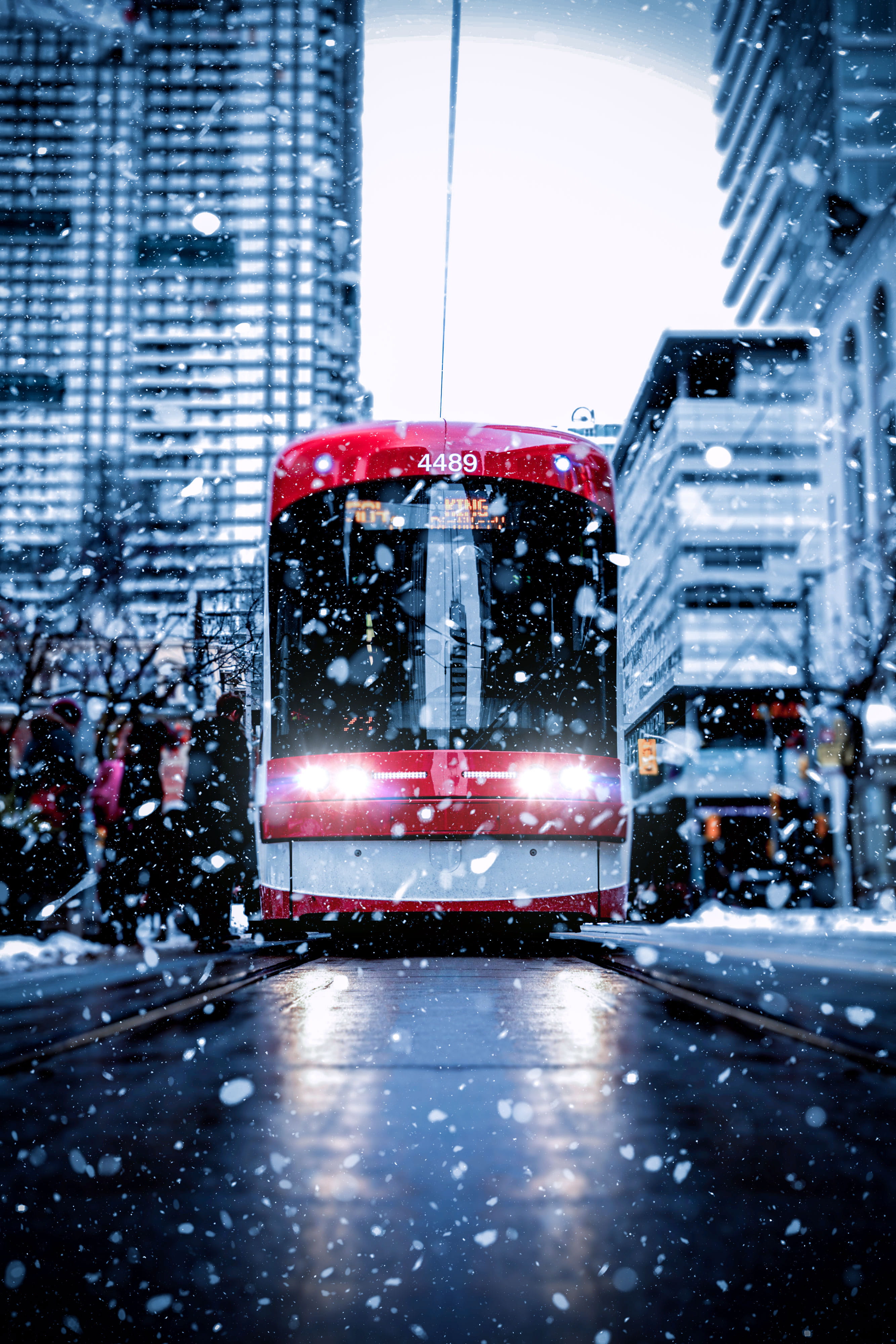 winter, water, canada, car, city, snow storm, rail transportation, on the move, nature, no people, urban, automobile, cold temperature, street, office building exterior, Phone HD Wallpaper