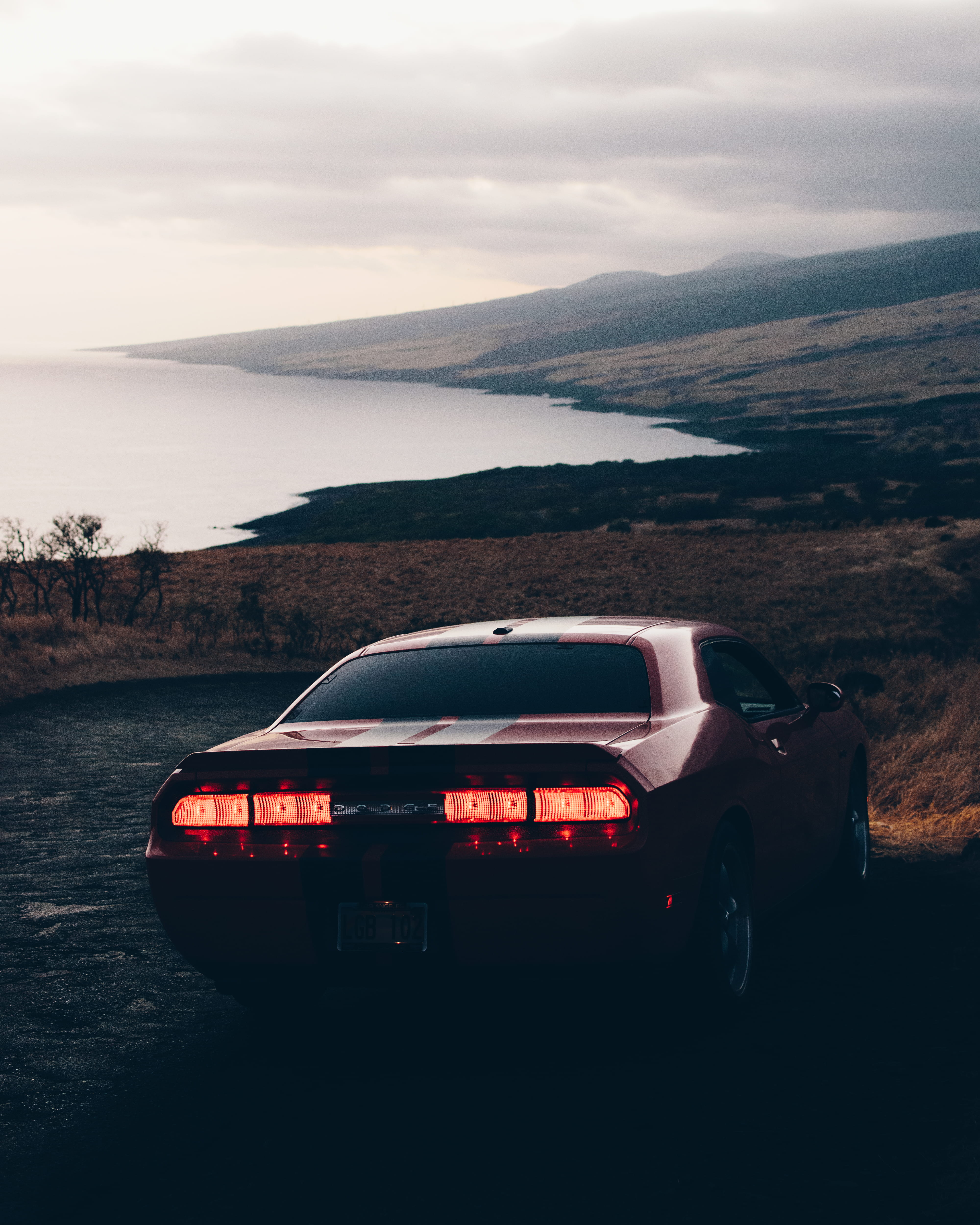 nature, ocean, sunset, dirt, challenger, car, coupe, offroad, dark, coastline, mode of transportation, non-urban scene, land vehicle, travel, stationary, Phone HD Wallpaper