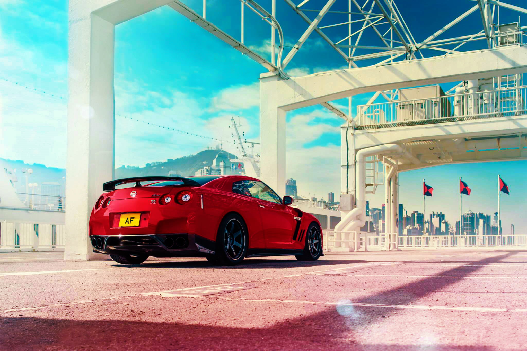 gt, modern, sky, day, new, sports Car, road, rear view, on the move, motor vehicle, luxury, bMW, performance, transportation, driving, speed, 1080P, incidental people, HD Wallpaper