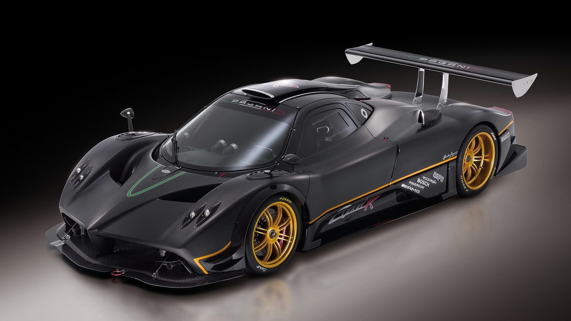 motor vehicle, luxury, metal, sports race, no people, competitive sport, transportation, Pagani Zonda R, competition, speed, black cars, wheel, black background, HD Wallpaper