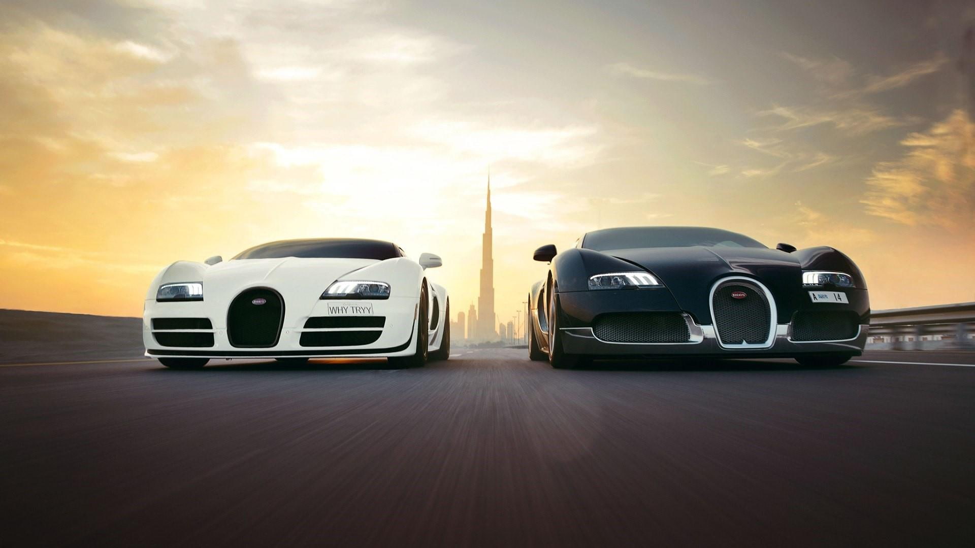 white car, bugatti veyron, performance car, 1080P, cars, luxury car, supercar, luxury vehicle, road, car, asphalt, black car, vehicle, sports car, bugatti, HD Wallpaper