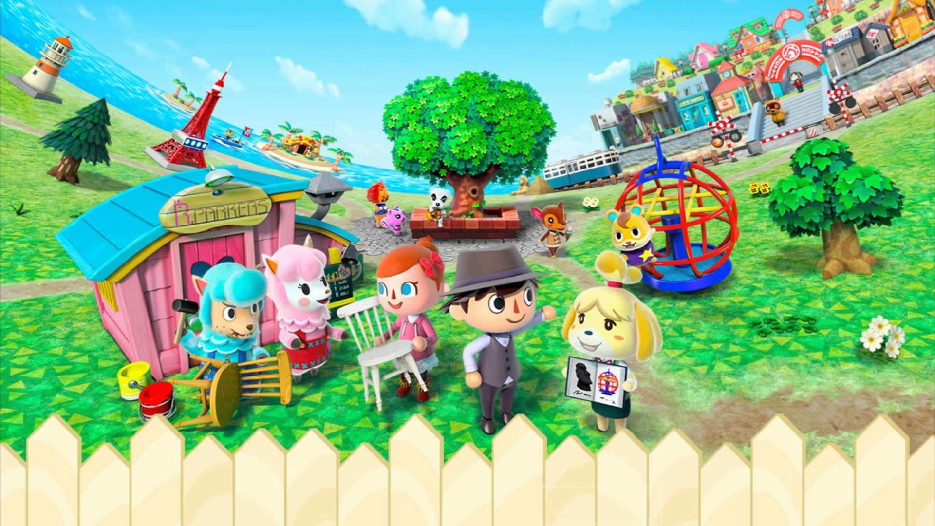 1080P, grass, Animal Crossing: New Leaf, cloud - sky, male likeness, art and craft, toy, creativity, craft, outdoors, representation, multi colored, nature, HD Wallpaper