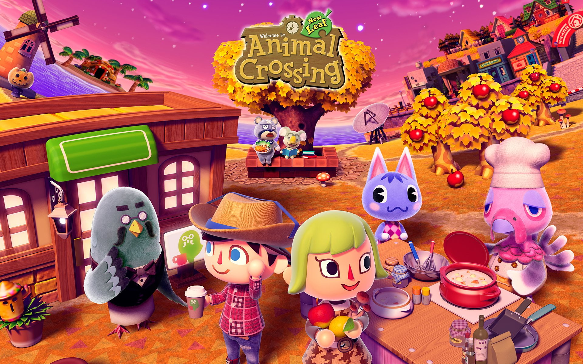 Ozzie (Animal Crossing), Kurt (Animal Crossing), Franklin (Animal Crossing), Rosie (Animal Crossing), 1080P, Brewster (Animal Crossing), Animal Crossing: New Leaf, HD Wallpaper