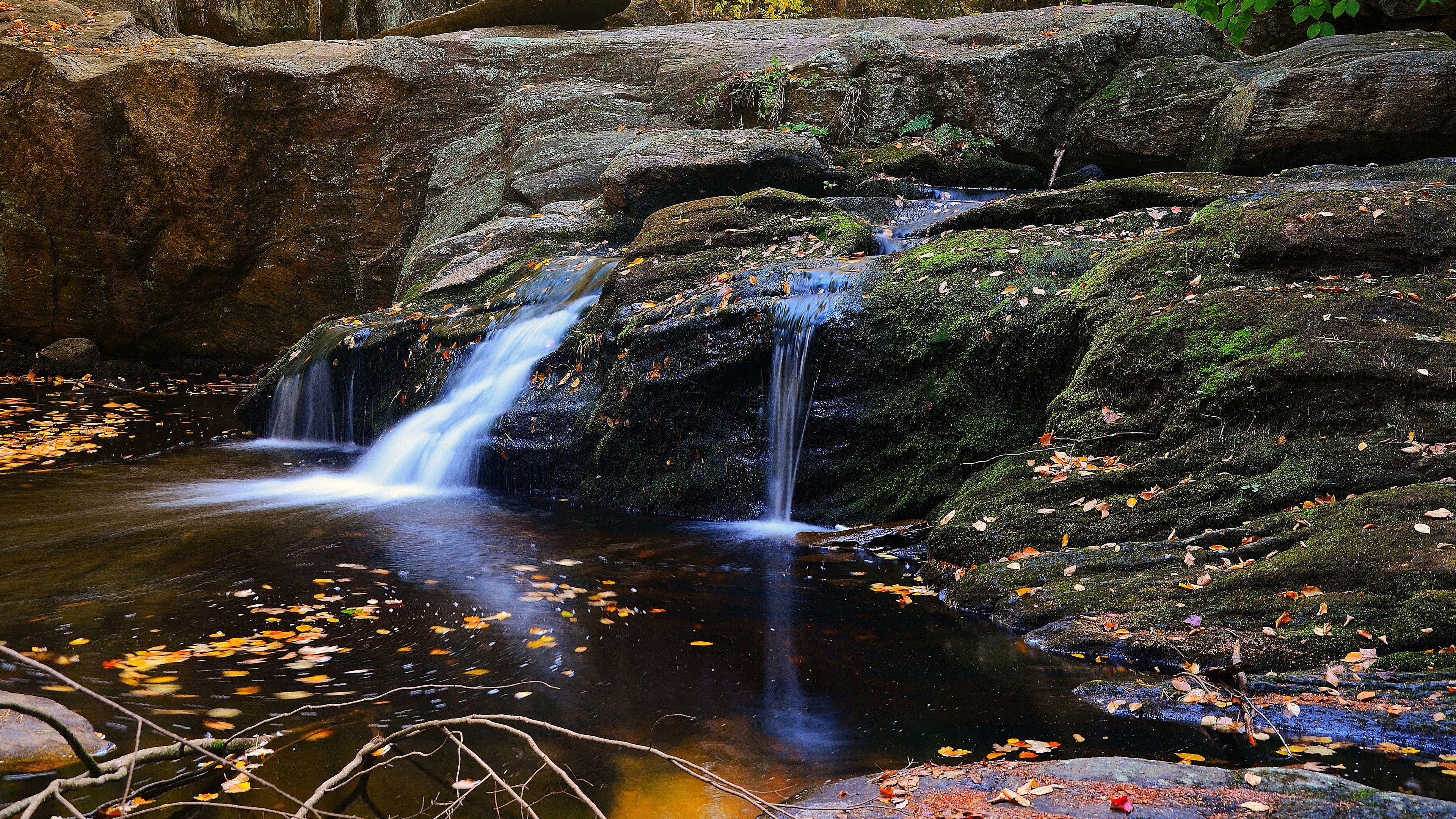 nature, waterfall, blurred motion, land, non-urban scene, beauty in nature, long exposure, solid, power in nature, outdoors, rock - object, falling water, HD Wallpaper