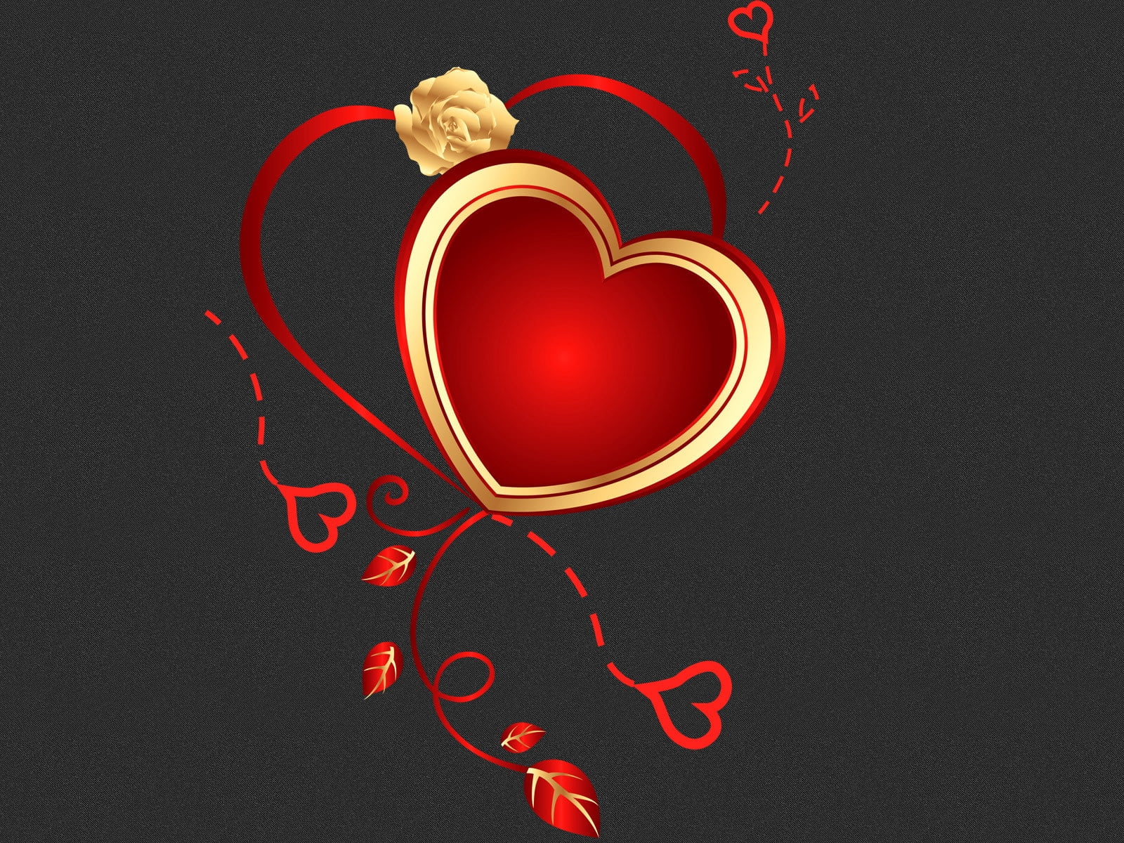 backgrounds, isolated, gold Colored, text, close-up, heart, vector, valentines Day - Holiday, romance, holiday, ornate, no people, celebration, 720P, design, HD Wallpaper