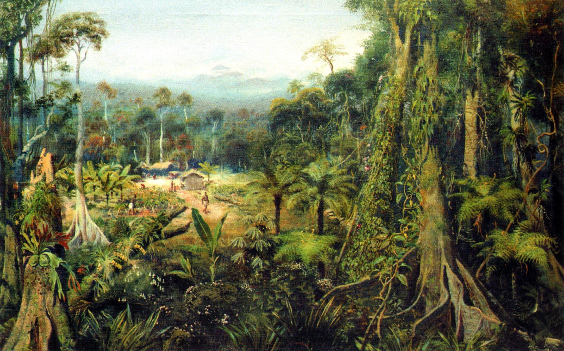 jungle, paint, 1080P, forest, nature and landscapes, tropical, HD Wallpaper