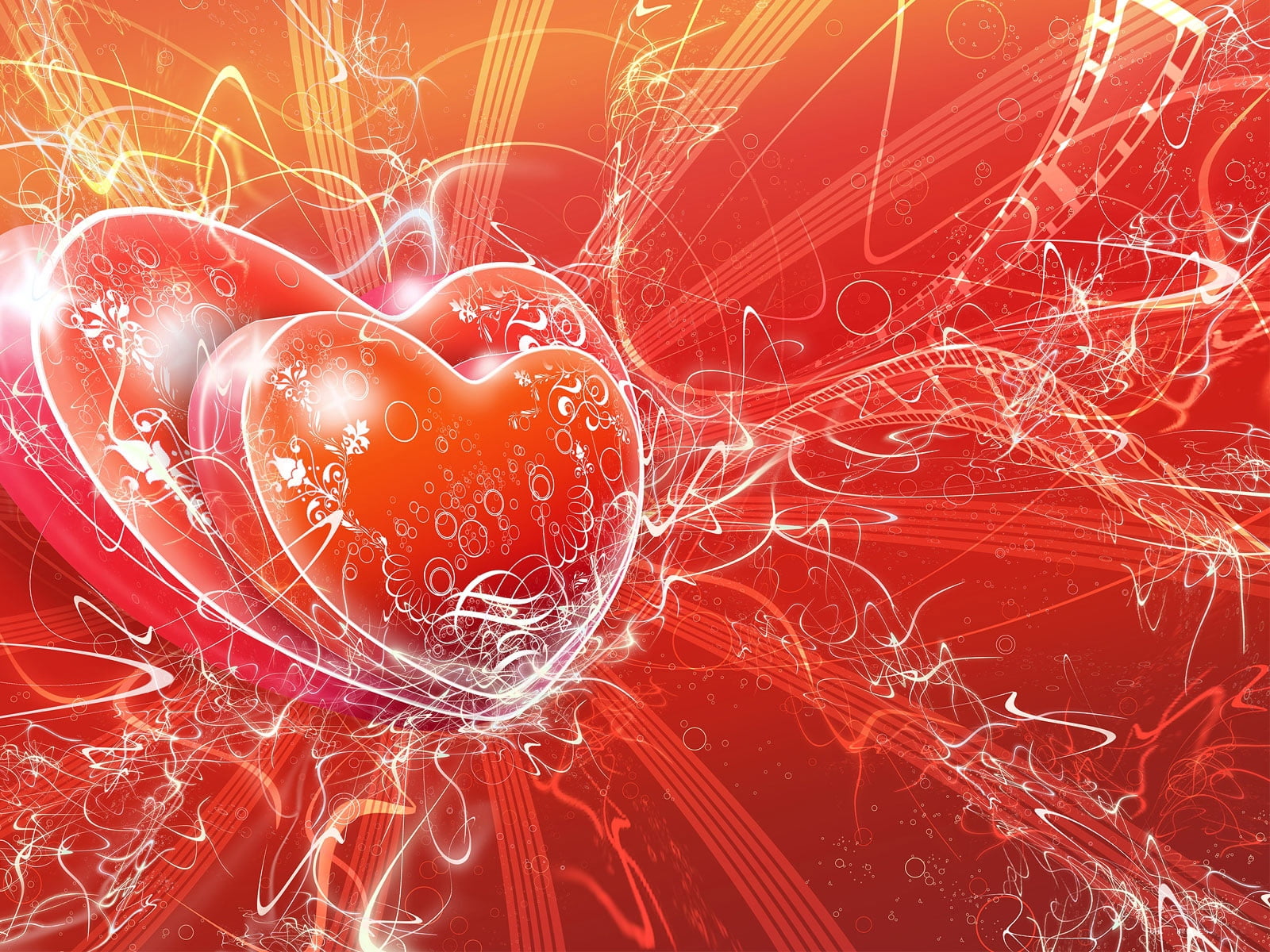 hearts, technology, shape, light - Natural Phenomenon, orange color, night, white, illuminated, motion, blurred motion, illustration, glowing, long exposure, HD Wallpaper