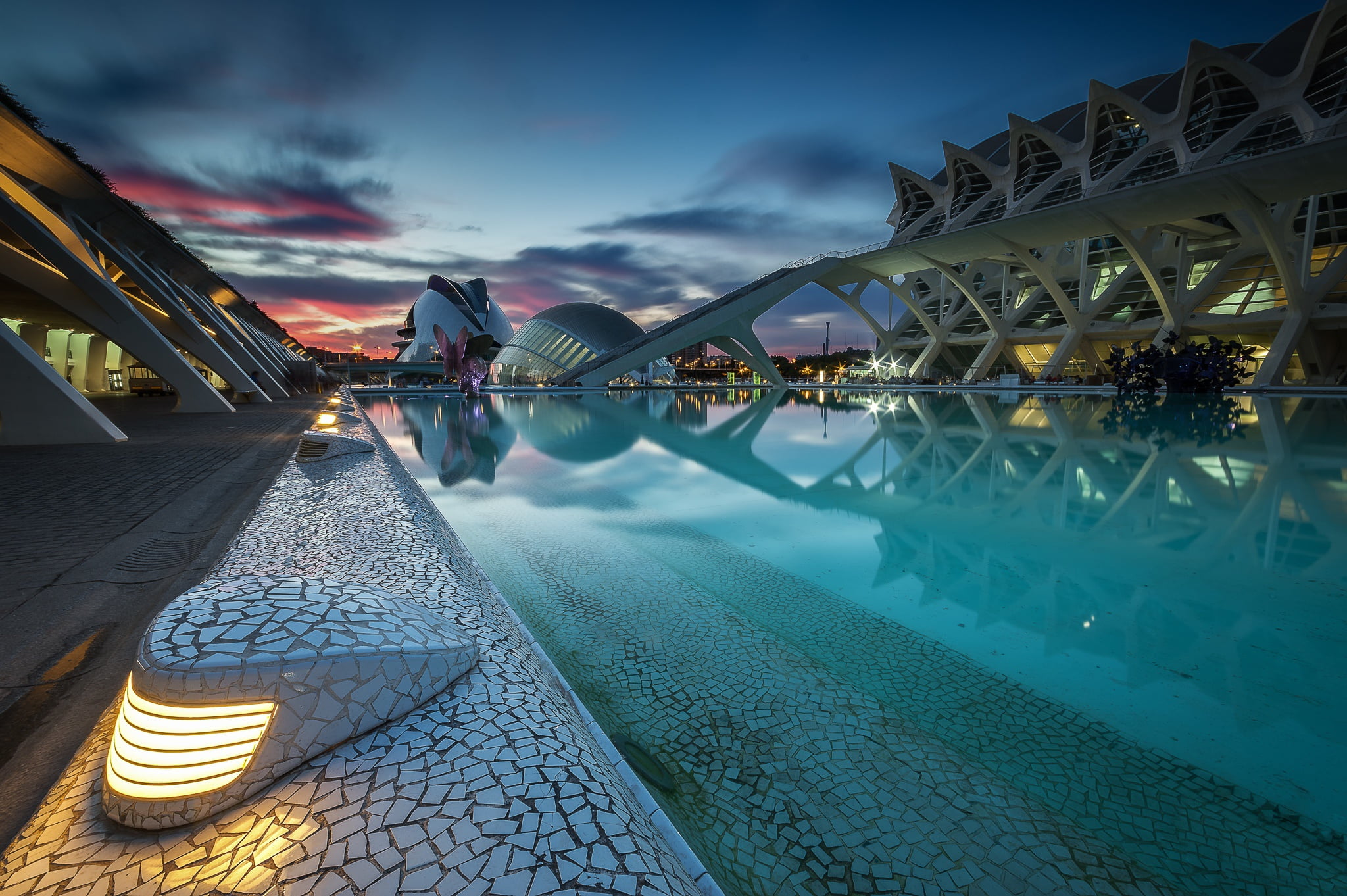 Spain, water, building, architecture, city, valencia, 1080P, HD Wallpaper