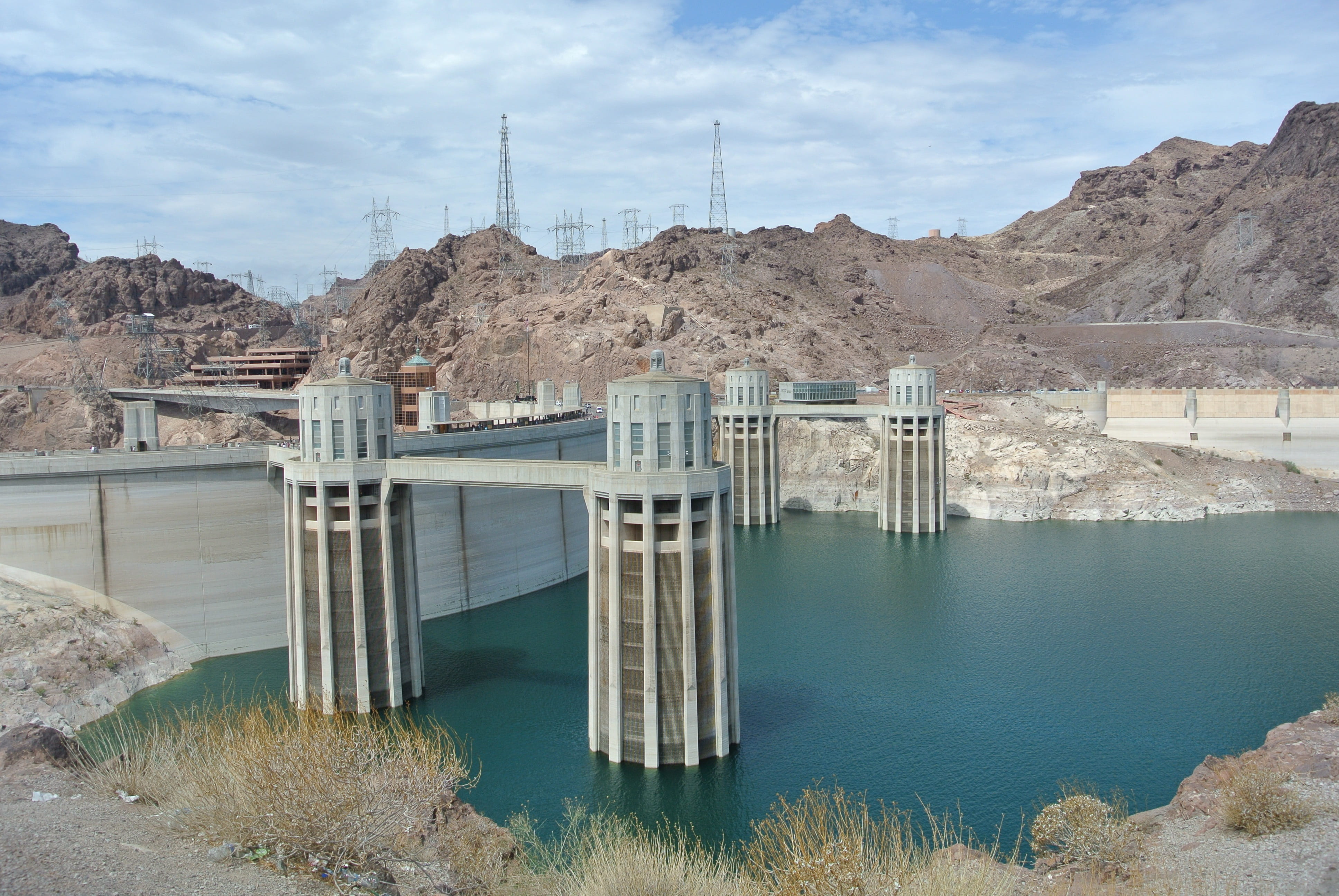 usa, mountain range, hydro, environmental conservation, america, generator, energy, bridge - man made structure, nature, electricity, connection, arizona, HD Wallpaper