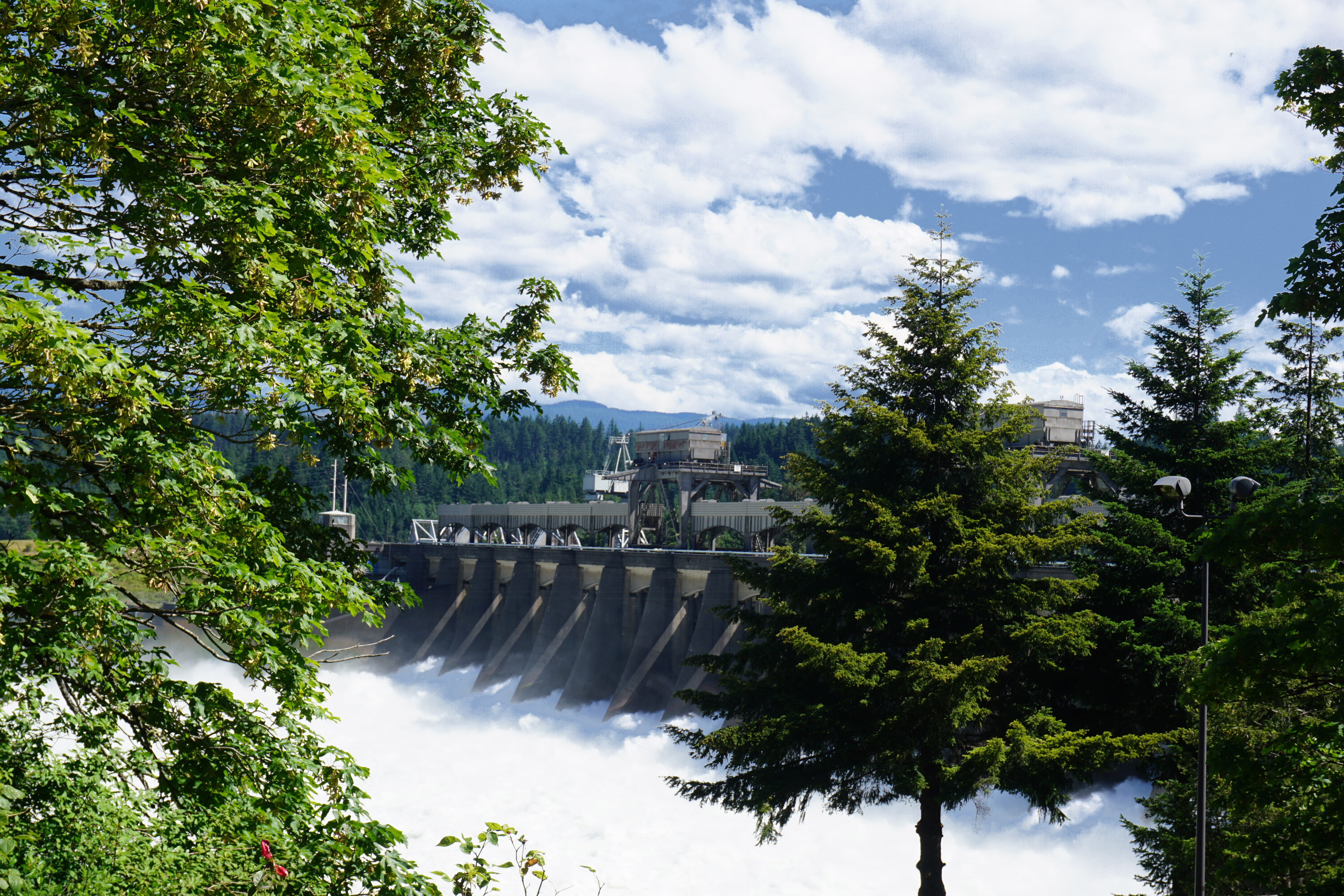 outdoors, landscape, connection, building exterior, green color, columbia, built structure, tree, beauty in nature, plant, hydro electric, nature, pacific nw, HD Wallpaper