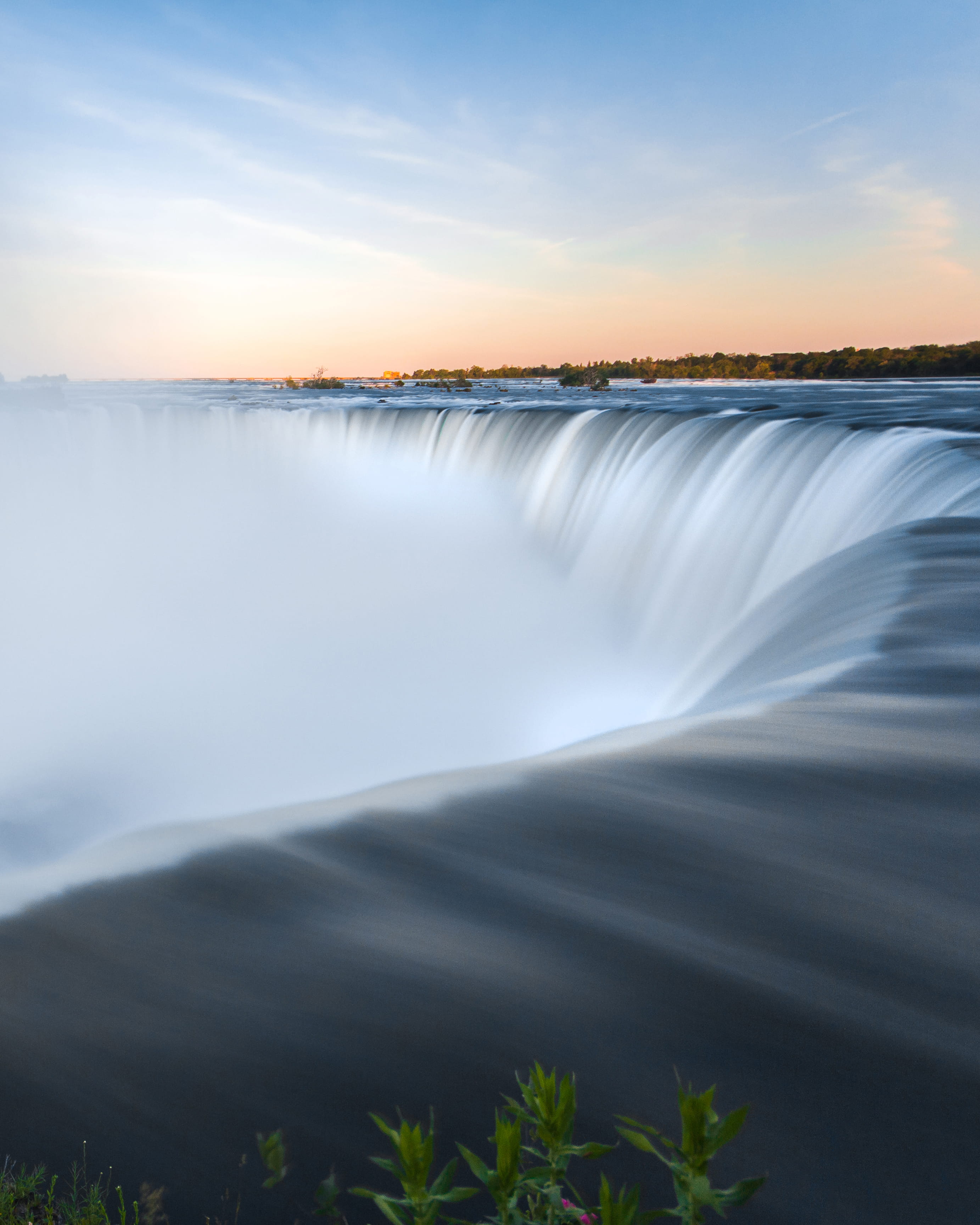 summer, no People, timelapse, tree, forest, green Color, outdoors, epic, sunset, famous Place, sky, torrent, flowing Water, niagara falls, nature, landmark, Phone HD Wallpaper