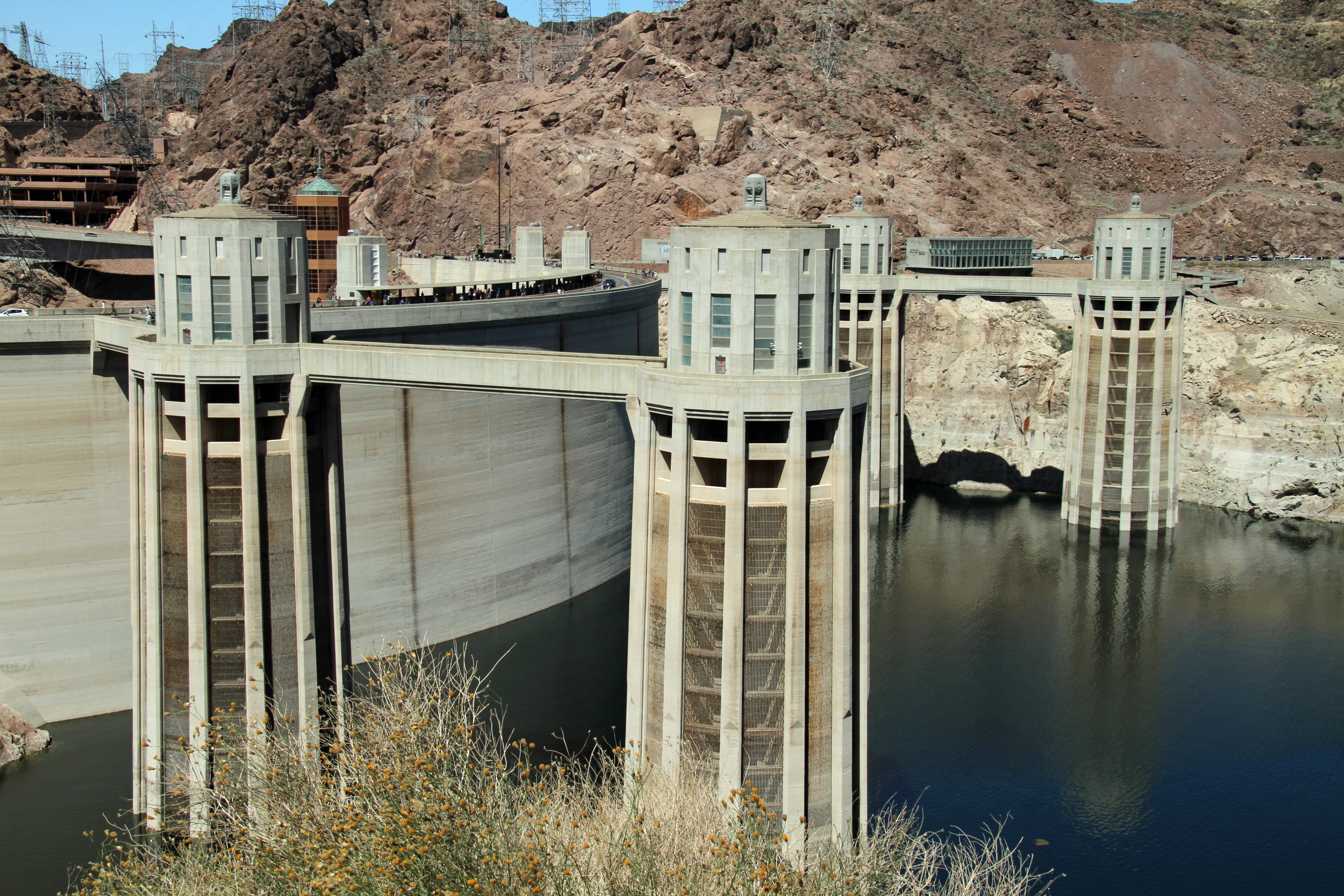 nature, landmark, connection, hoover dam, power, bridge - man made structure, engineering, water, hydro, transportation, concrete, arch bridge, colorado river, HD Wallpaper