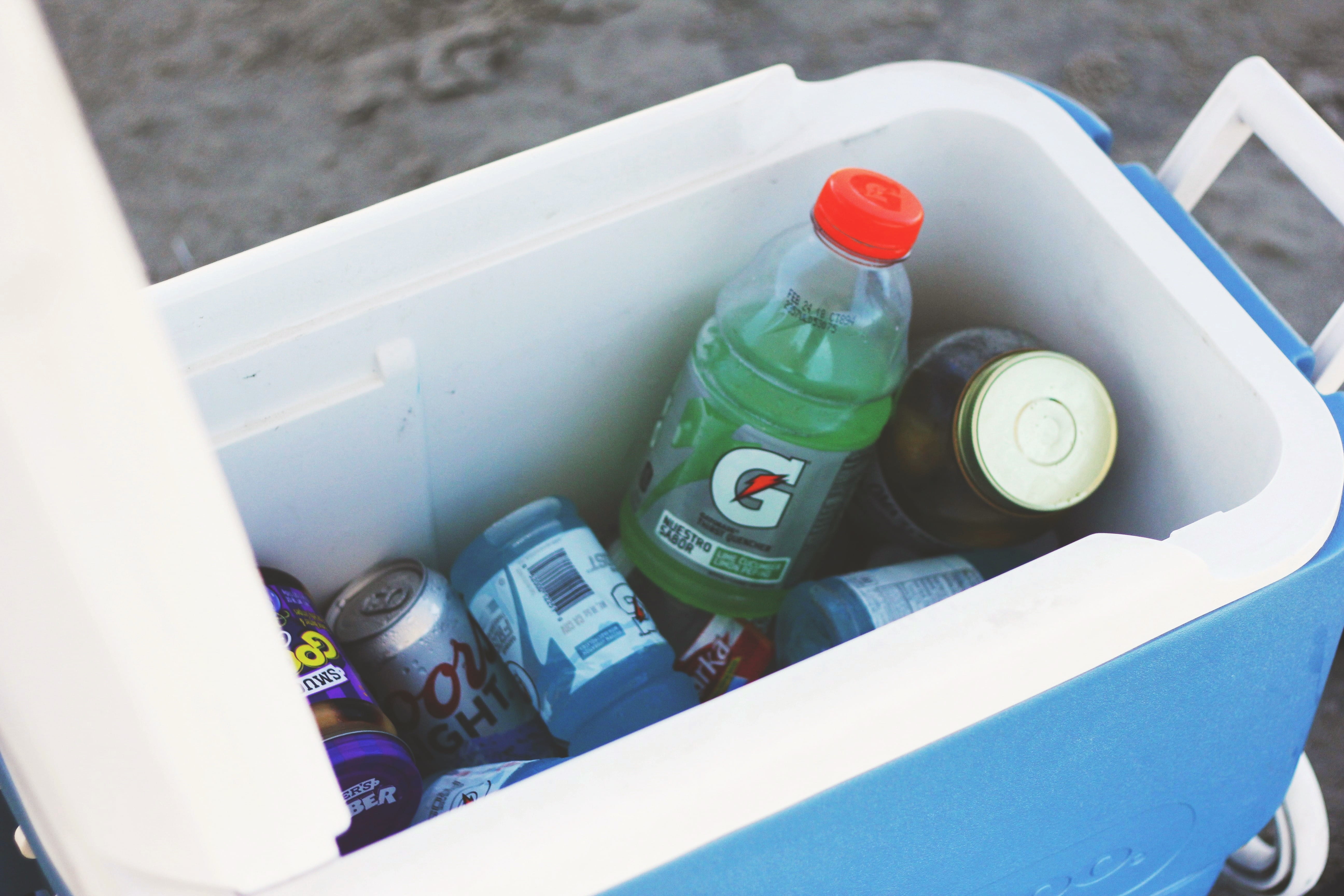 plastic, recycling, high angle view, group of objects, gatorade, garbage bin, environmental conservation, container, cooler, beach, port aransas, outdoors, HD Wallpaper