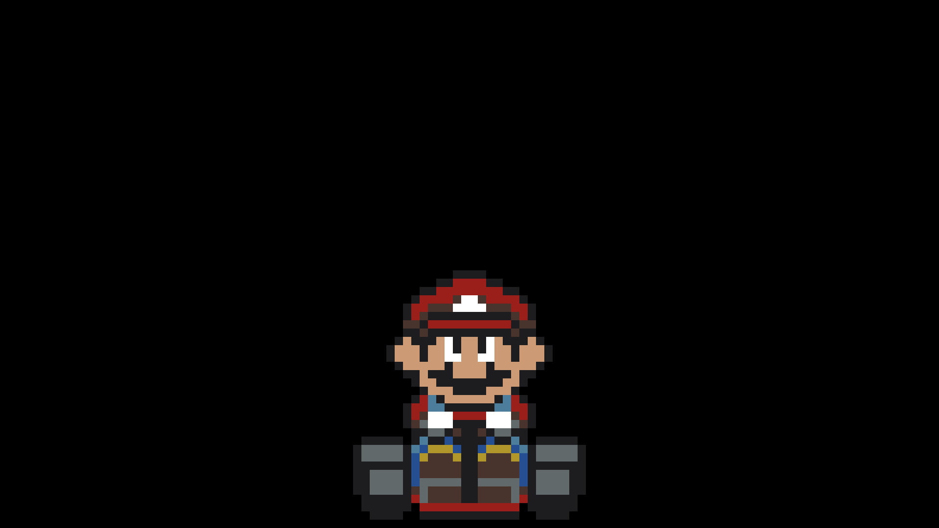 1080P, pixel art pixels super mario kart, red, creativity, pattern, built structure, black background, multi colored, illuminated, architecture, cut out, HD Wallpaper