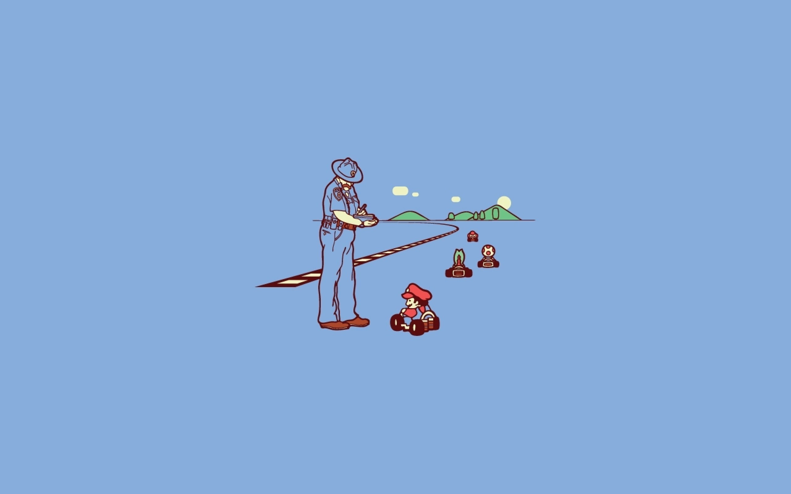 super mario kart minimalism artwork video games, 2K, HD Wallpaper