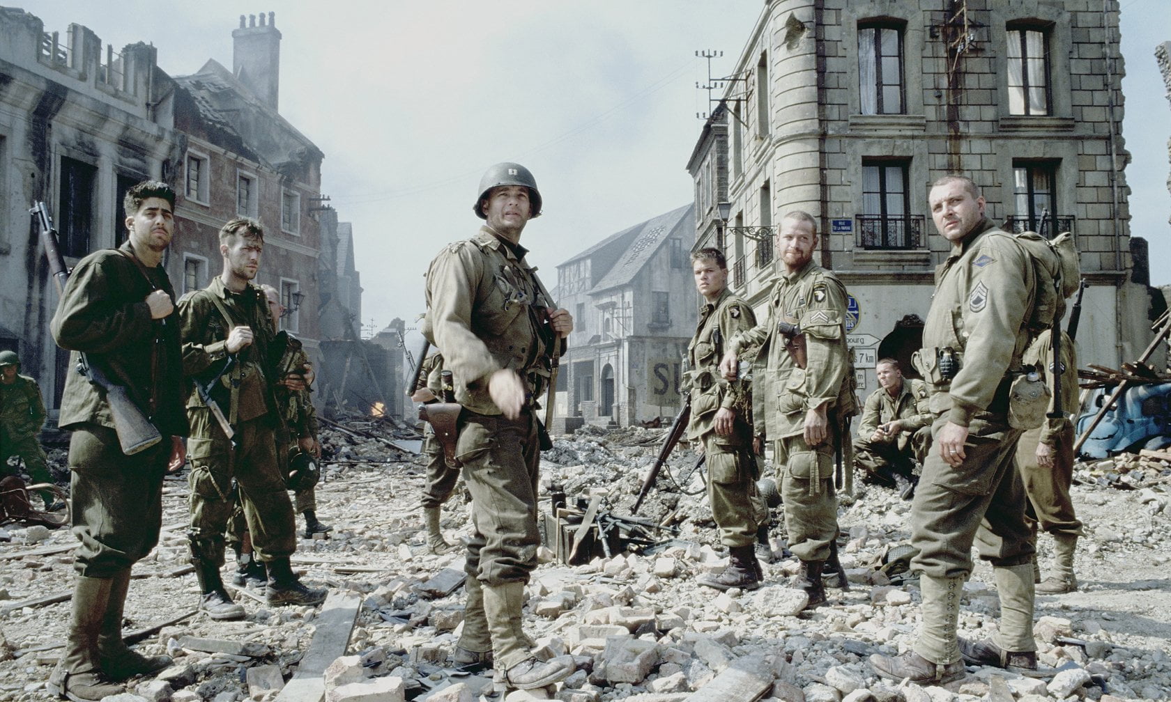 real people, architecture, clothing, people, built structure, protection, weapon, standing, armed forces, group of people, army soldier, Saving Private Ryan, HD Wallpaper