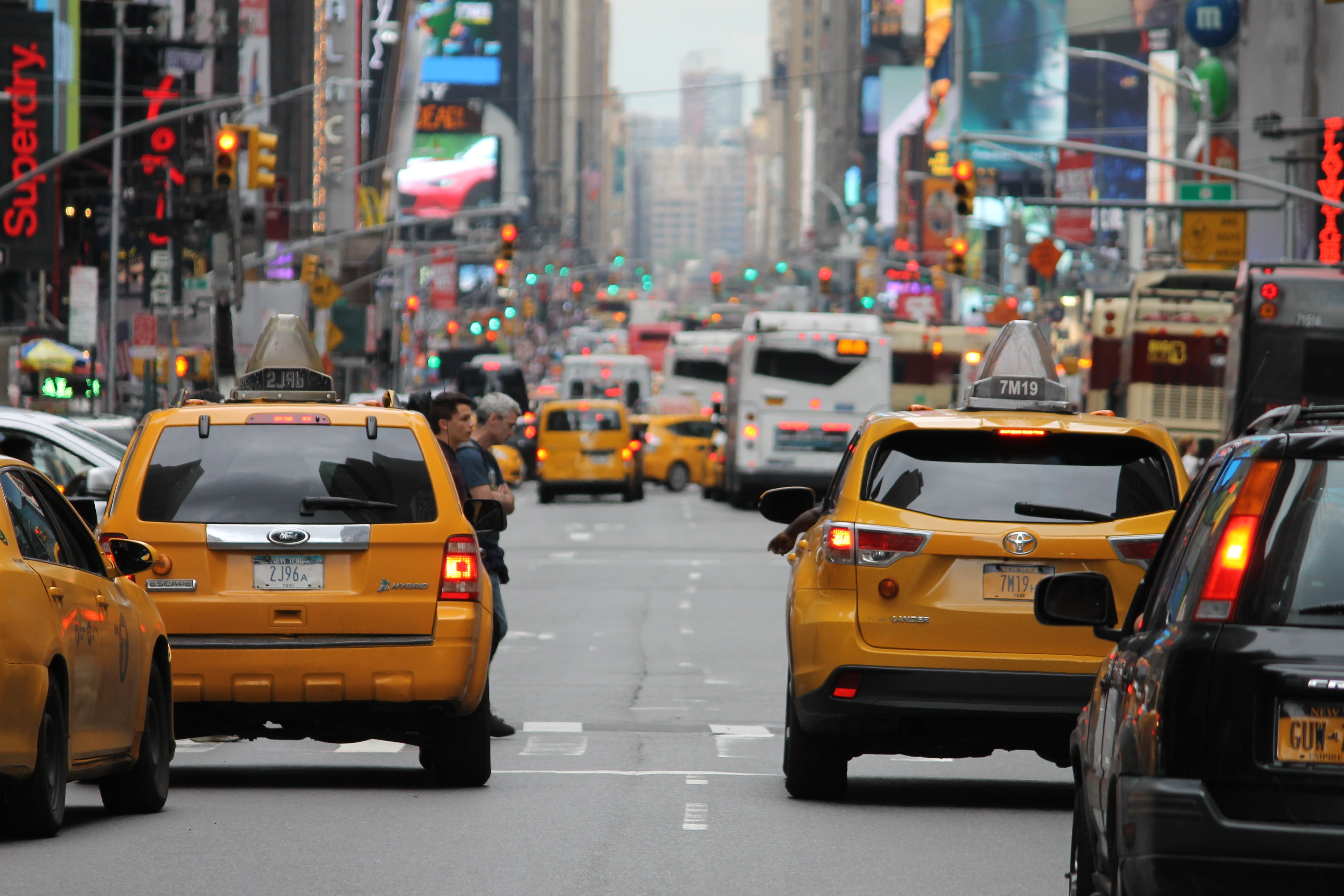 car, city street, typical, yellow, cars, building exterior, land vehicle, busy, mode of transportation, traffic, road, transportation, black, photo, on the move, HD Wallpaper