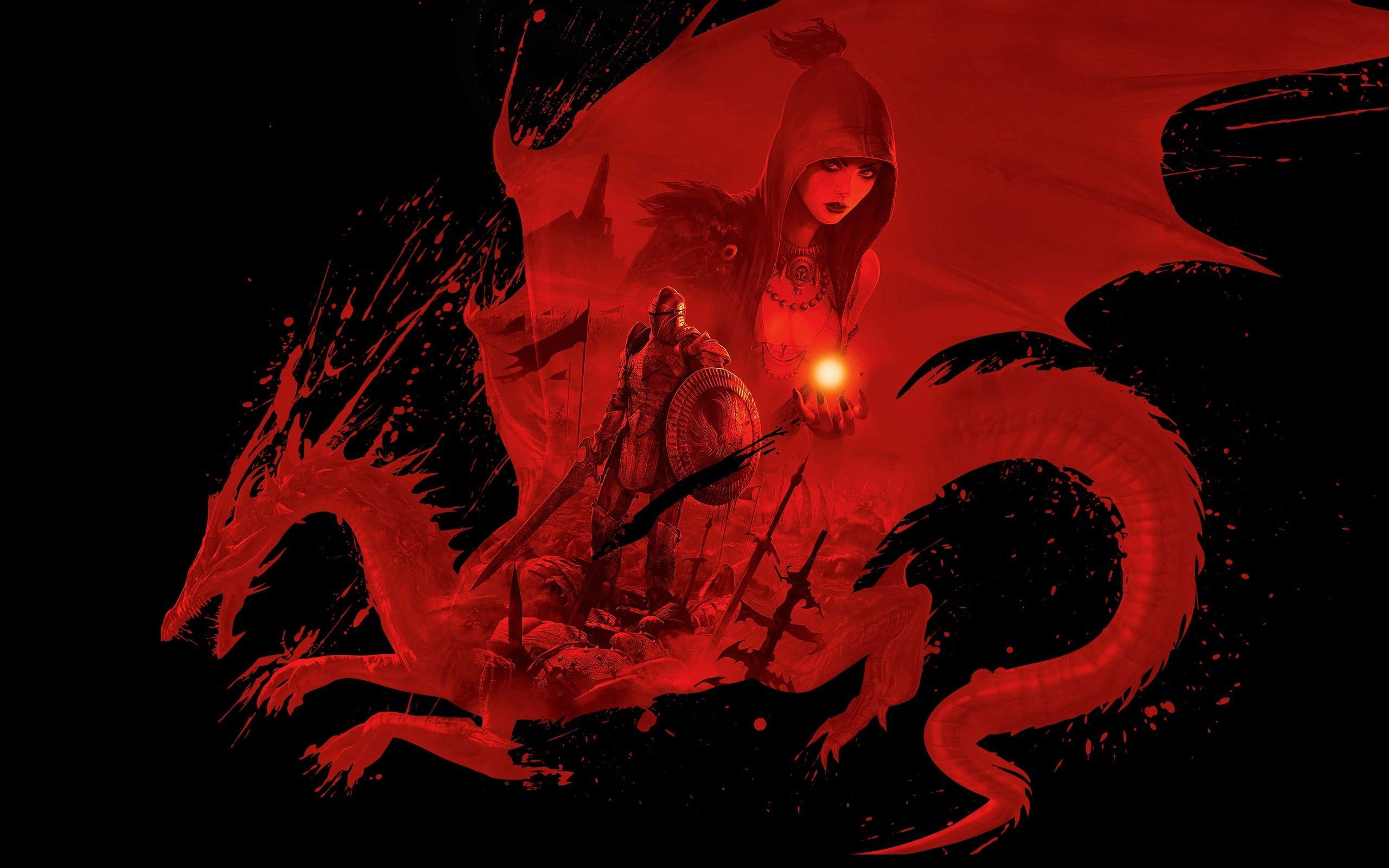 2K, dragon, origins, age, fo, red, HD Wallpaper
