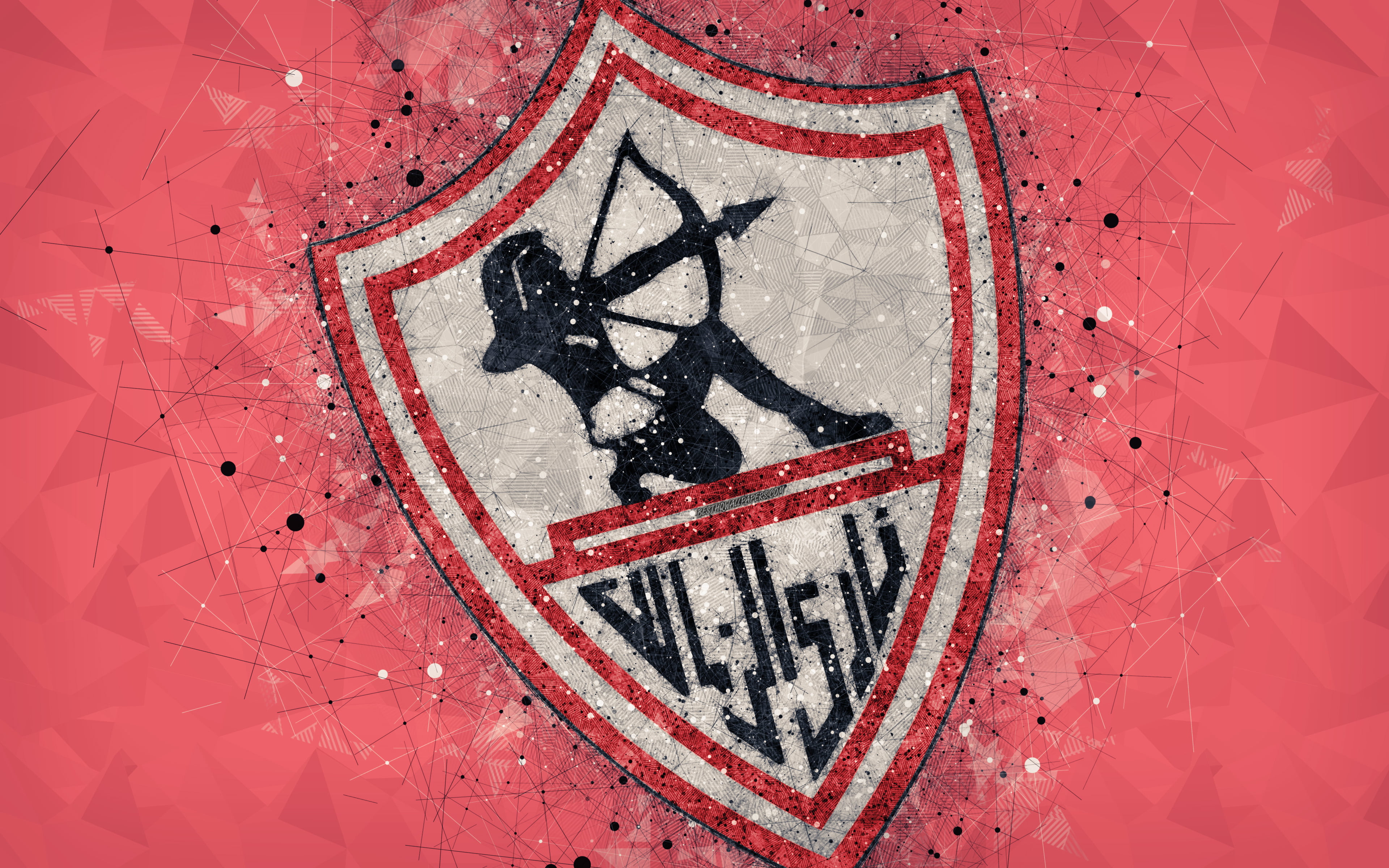 Emblem, Soccer, Logo, 4K, Zamalek SC, HD Wallpaper
