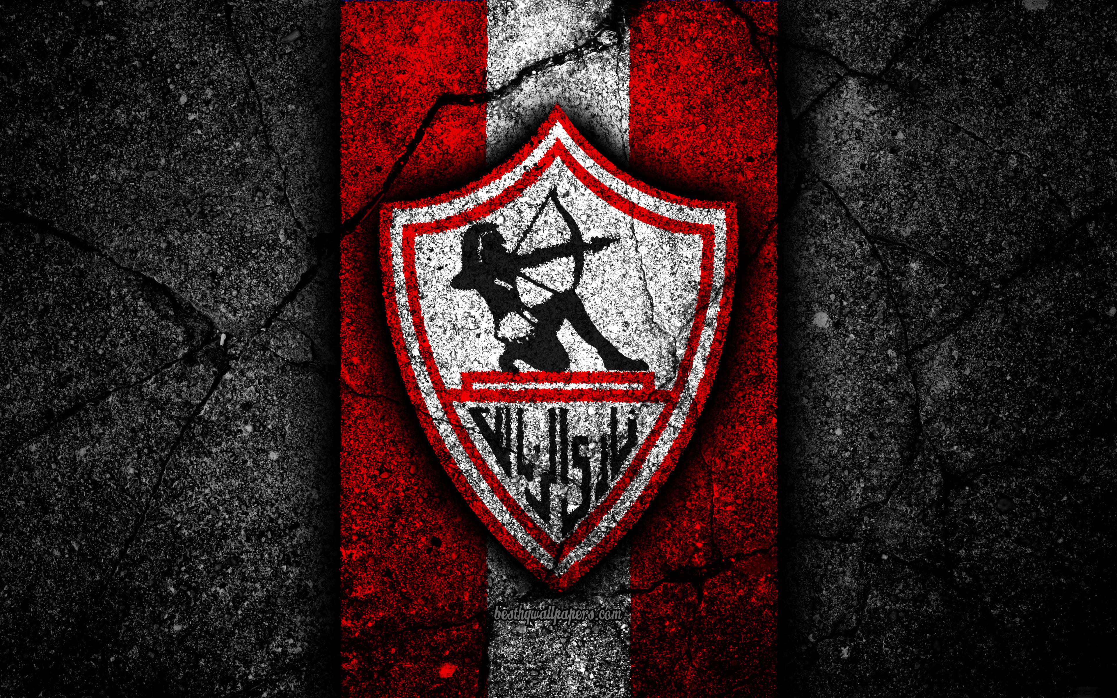 Soccer, Zamalek SC, Emblem, 4K, Logo, HD Wallpaper