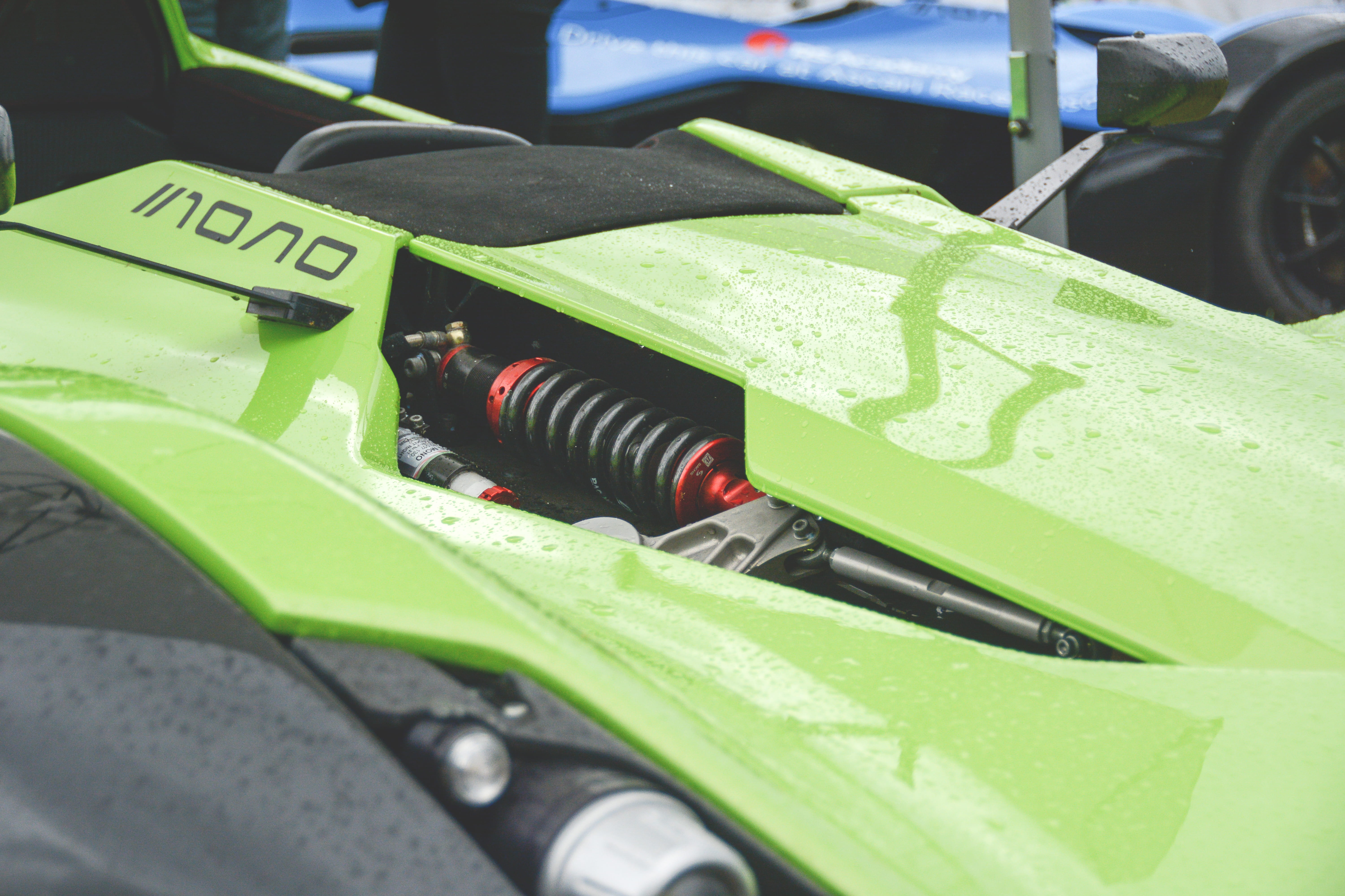 trackcar, car, high angle view, speed, 5K, green color, chichester, technology, mono, selective focus, showcaseevent, showcase, racingcarcar, suspension, HD Wallpaper