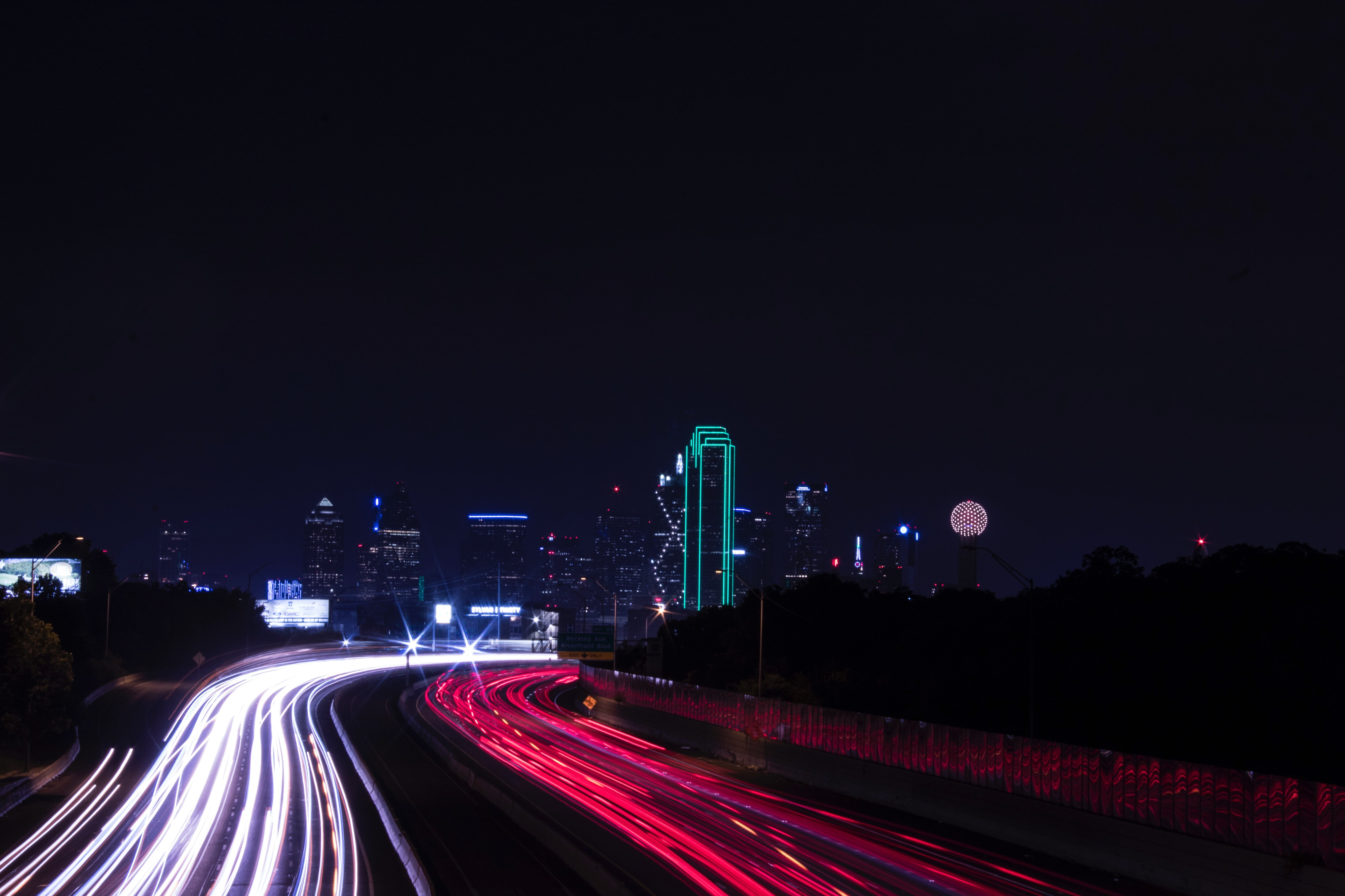 speed, modern, car, light - Natural Phenomenon, architecture, traffic, city, 5K, sky, road, urban Skyline, long Exposure, land Vehicle, building Exterior, HD Wallpaper
