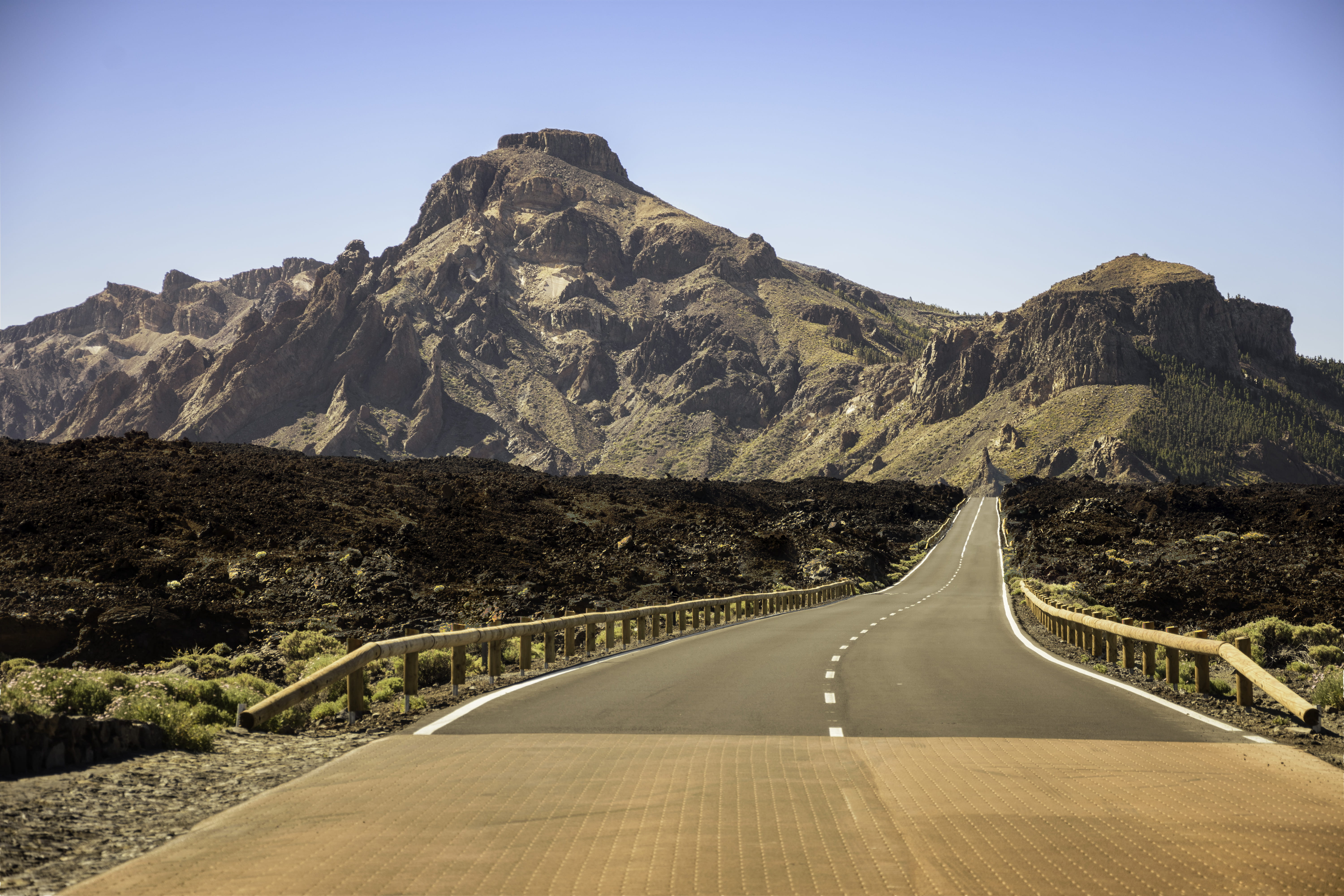 scenics - nature, beauty in nature, outdoors, formation, barren, asphalt, transportation, towards, clear sky, nature, highway, non-urban scene, no people, HD Wallpaper