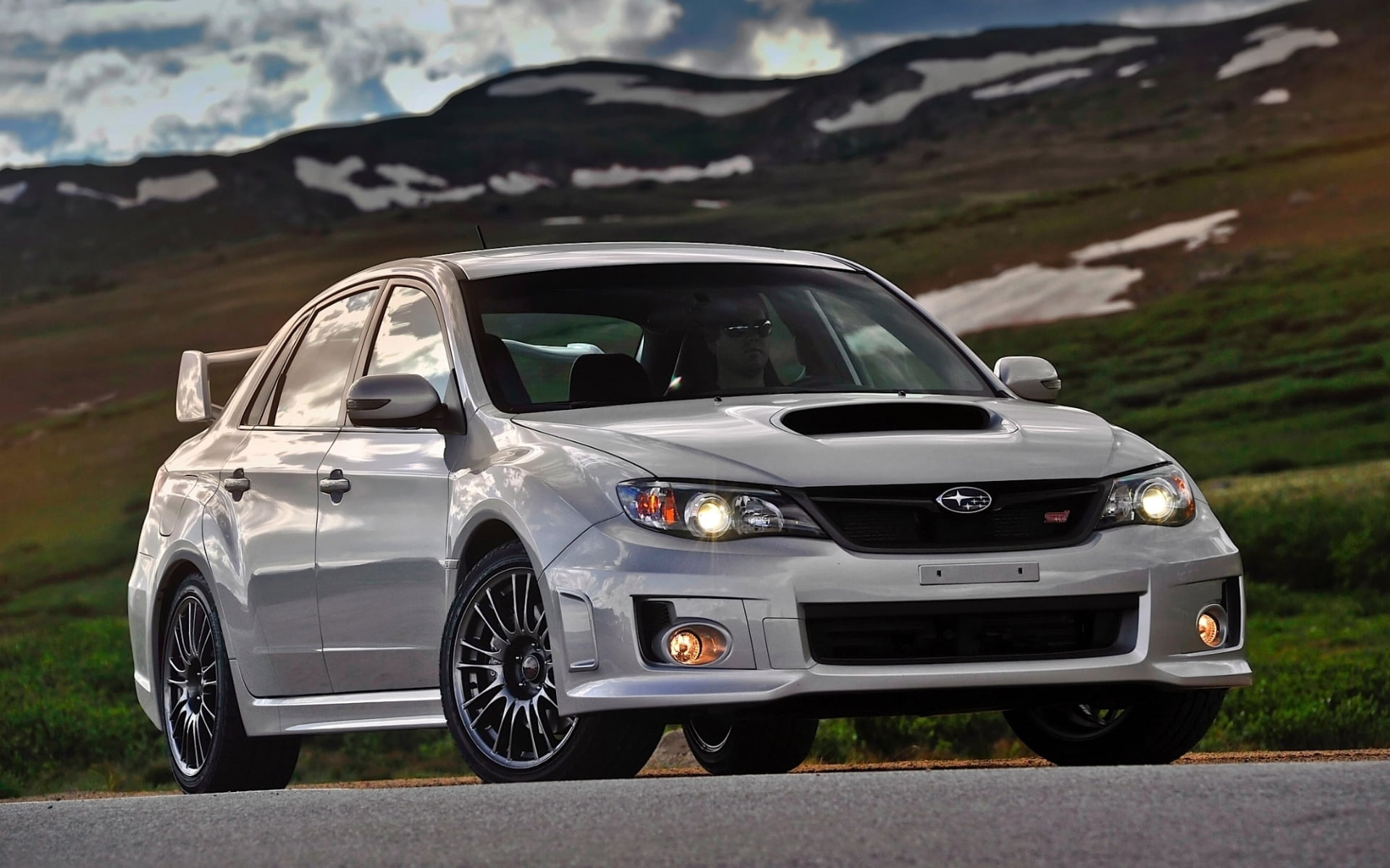 no people, silver cars, motor vehicle, Subaru Impreza , travel, focus on foreground, Subaru, car, mountain, motion, road, transportation, vehicle, land vehicle, HD Wallpaper